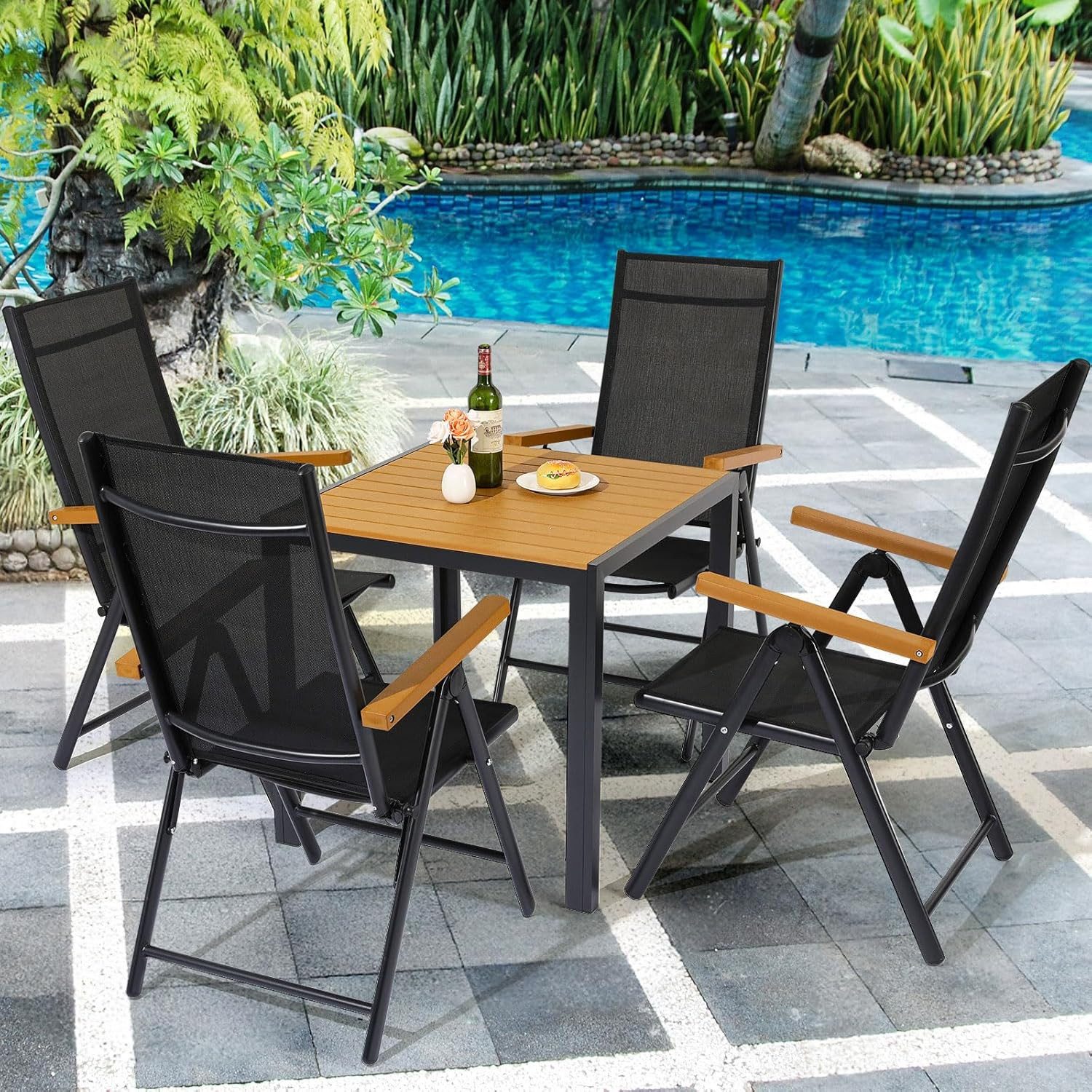 TLGREEN Gartenstuhl Hochlehner, 2/4er Set Balkonstuhl,Klappstuhl,Campingstü günstig online kaufen