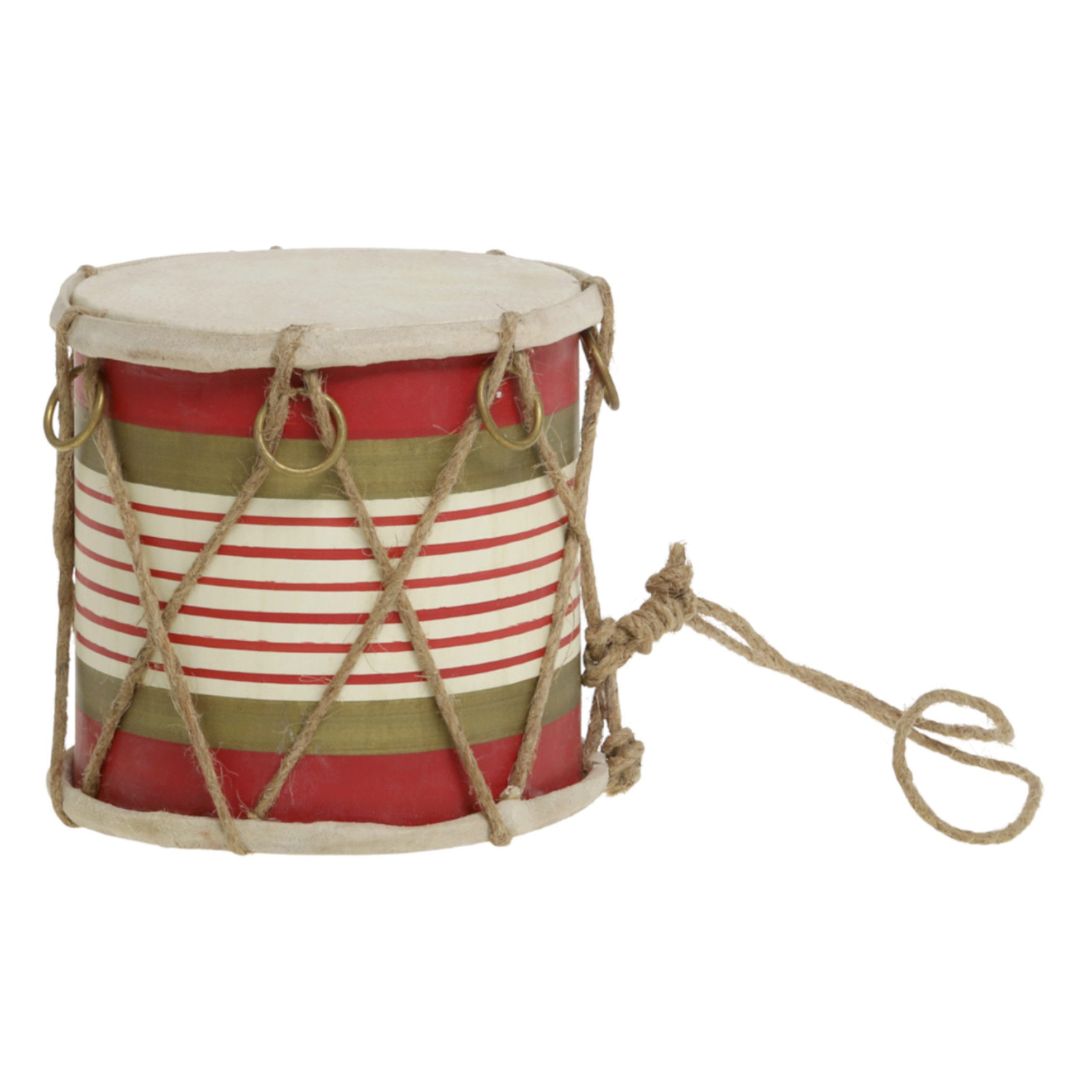 Chic Antique Dekofigur Chic Antique Vintage Trommel mit Leder handgefertigt