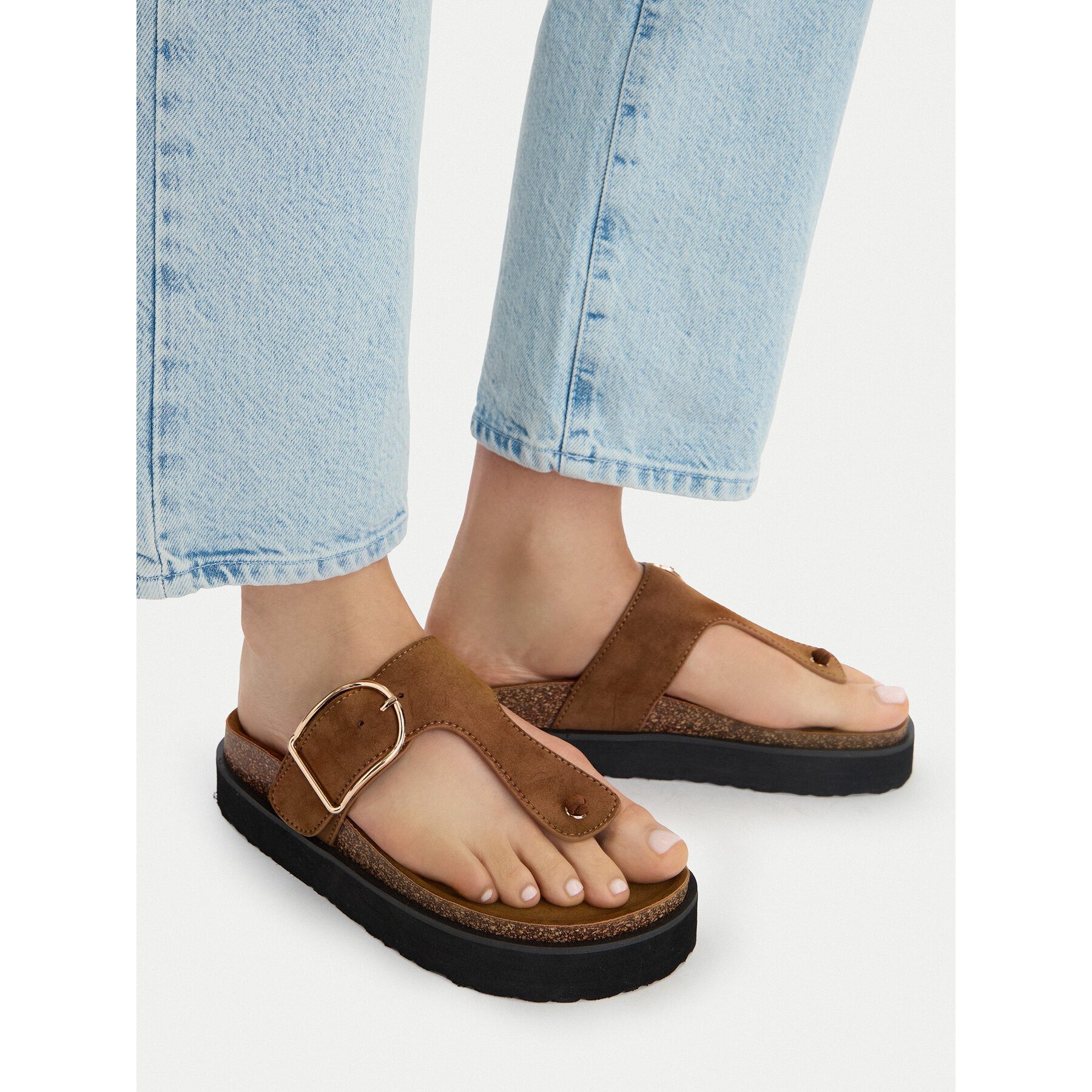 DeeZee Deezee Damen-Flip-Flops, braun Badepantolette