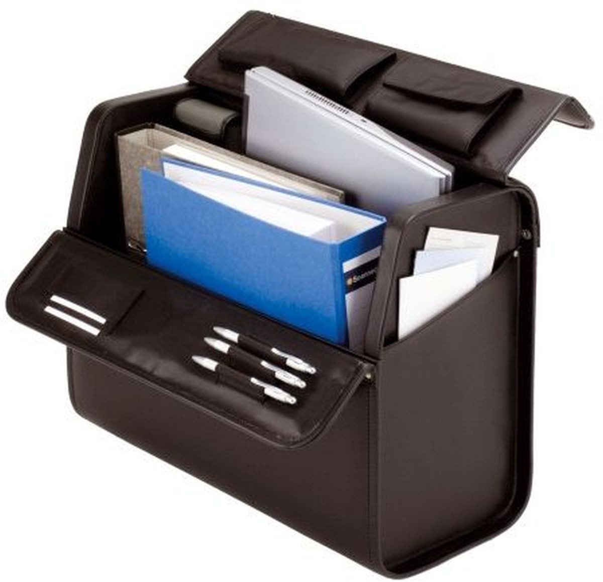 Alassio® Aktentasche Pilotenkoffer Mondo 46x38x22cm Lederimitat schwarz (3 Stück)