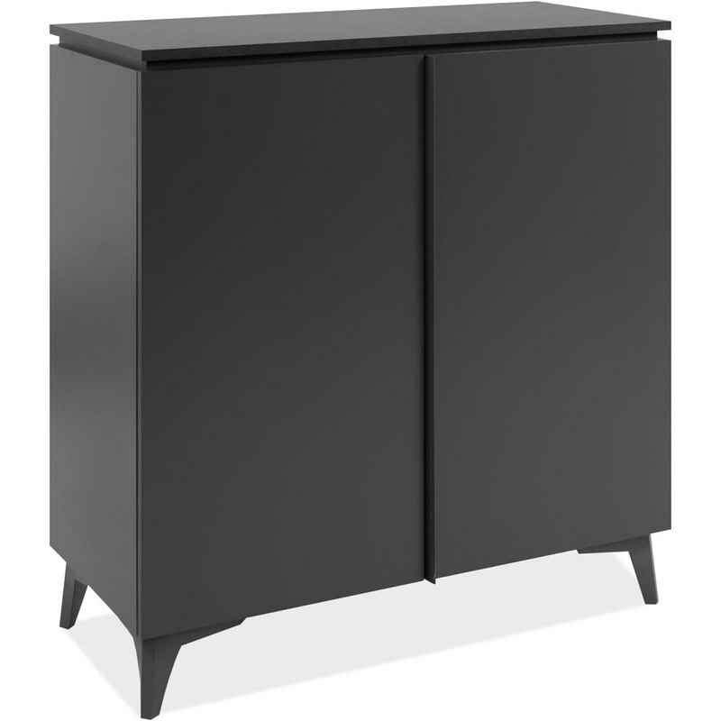 Finori Kommode 003586 Kommode BERT 01A Sideboard Schiefer Nb. / Schwarz 2 Türen