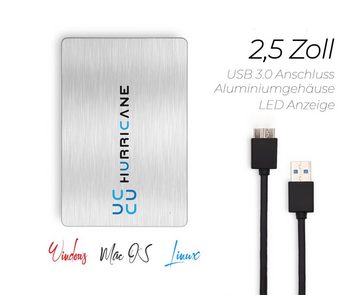 HURRICANE Festplatten-Einbaurahmen MD25U3 silver Hurricane 2.5 Zoll Externes Festplattengeh.¤use USB 3.0