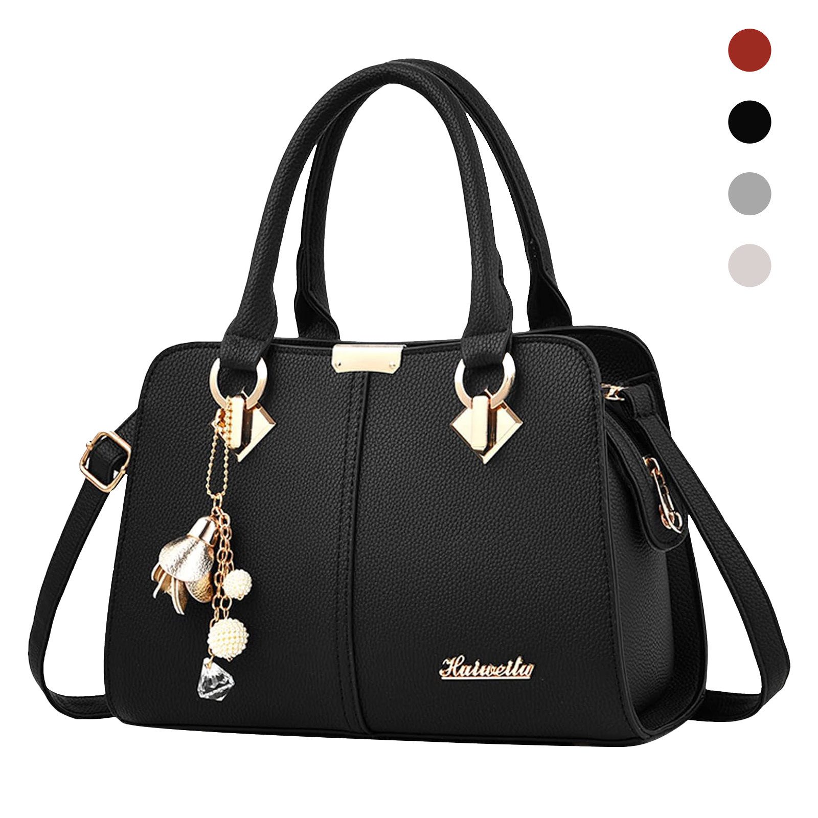 REDOM Henkeltasche Umhängetasche Handtasche Tragetasche Aktentasche Tasche Damen (Schultertasche Arbeitstasche Messenger-Tasche Top Griff mit Schultergurt, 1-tlg., Bürotasche, Unitasche, Freizeittasche, Kunstleder), für Frau Frauen Jungen Freizeit Arbeit