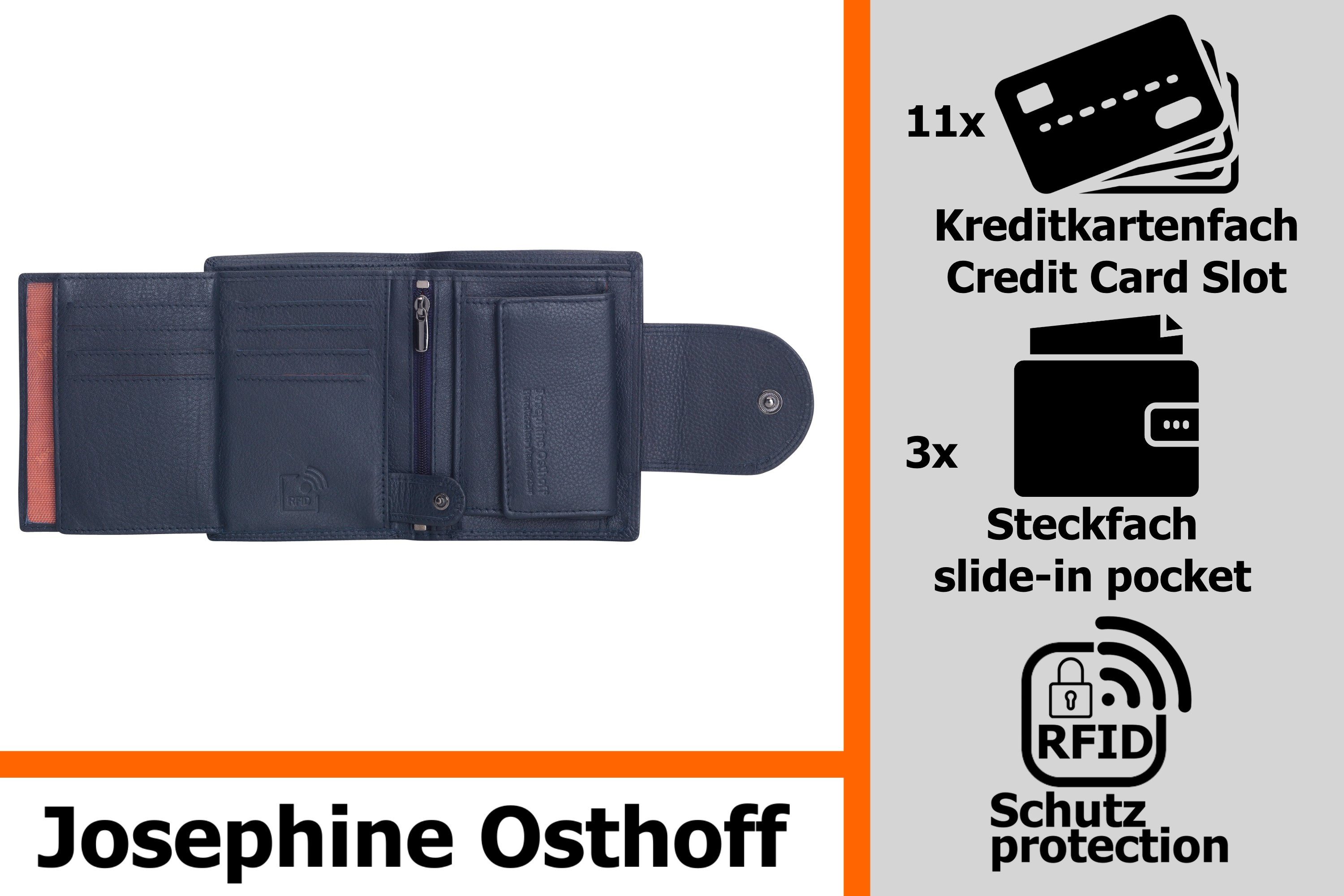Geldbörse Osthoff marine Minibrieftasche Wiener Brieftasche Josephine