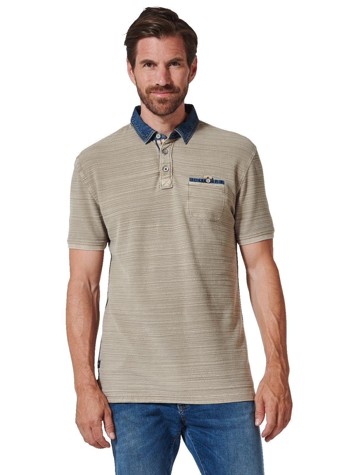 Engbers Poloshirt Polo-Shirt strukturiert, reines Baumwollmaterial sorgt  für optimalen Tragekomfort