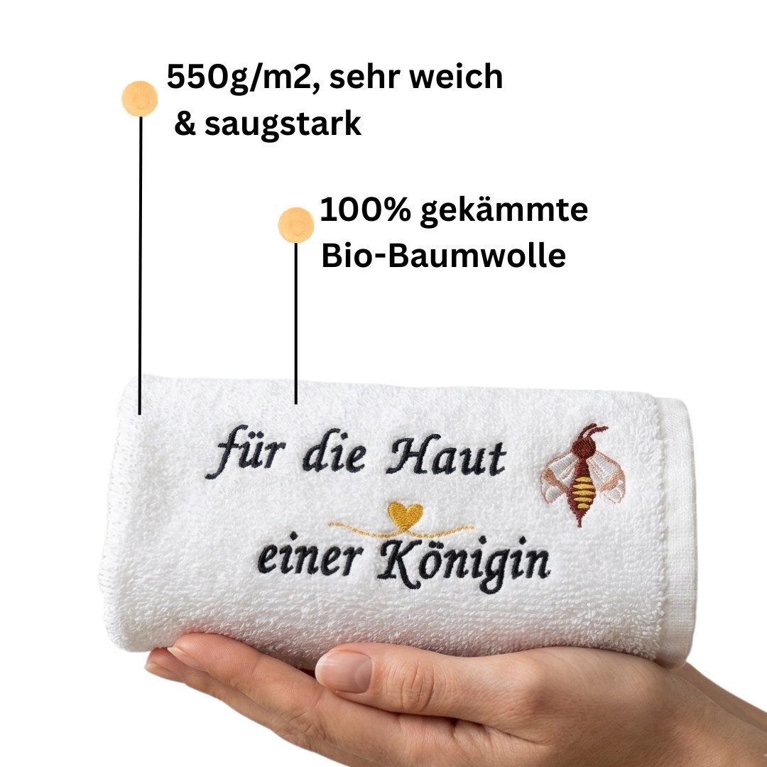 BEE Joyous Pflege-Geschenkset Geschenkset aus BEE Joyous Bienengiftsalbe & besticktem Gästehandtuch, Naturkosmetik, Geschenkset