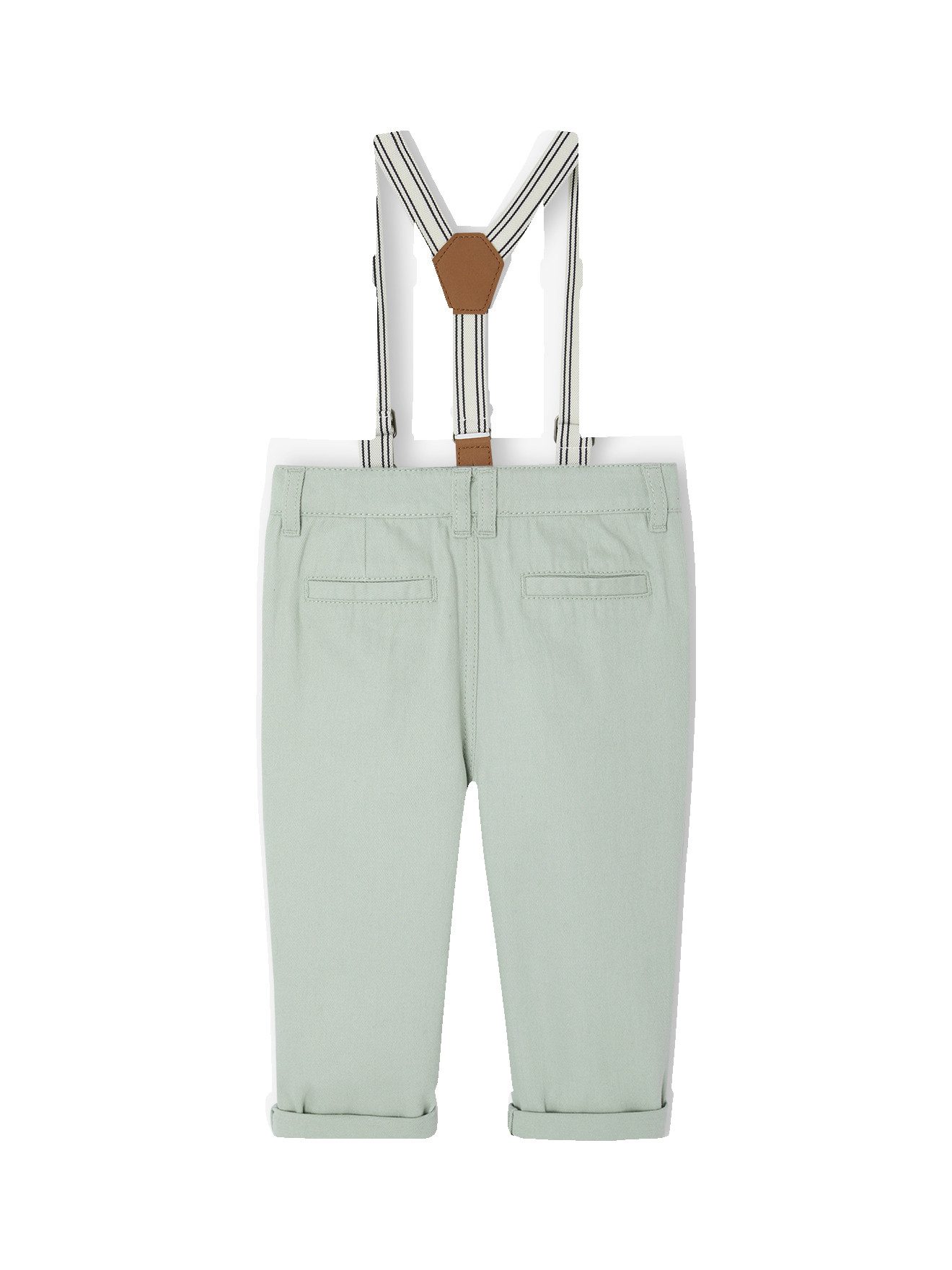 vertbaudet Stoffhose Baby Hose mit abnehmbaren Trägern Bundweite verstellbar