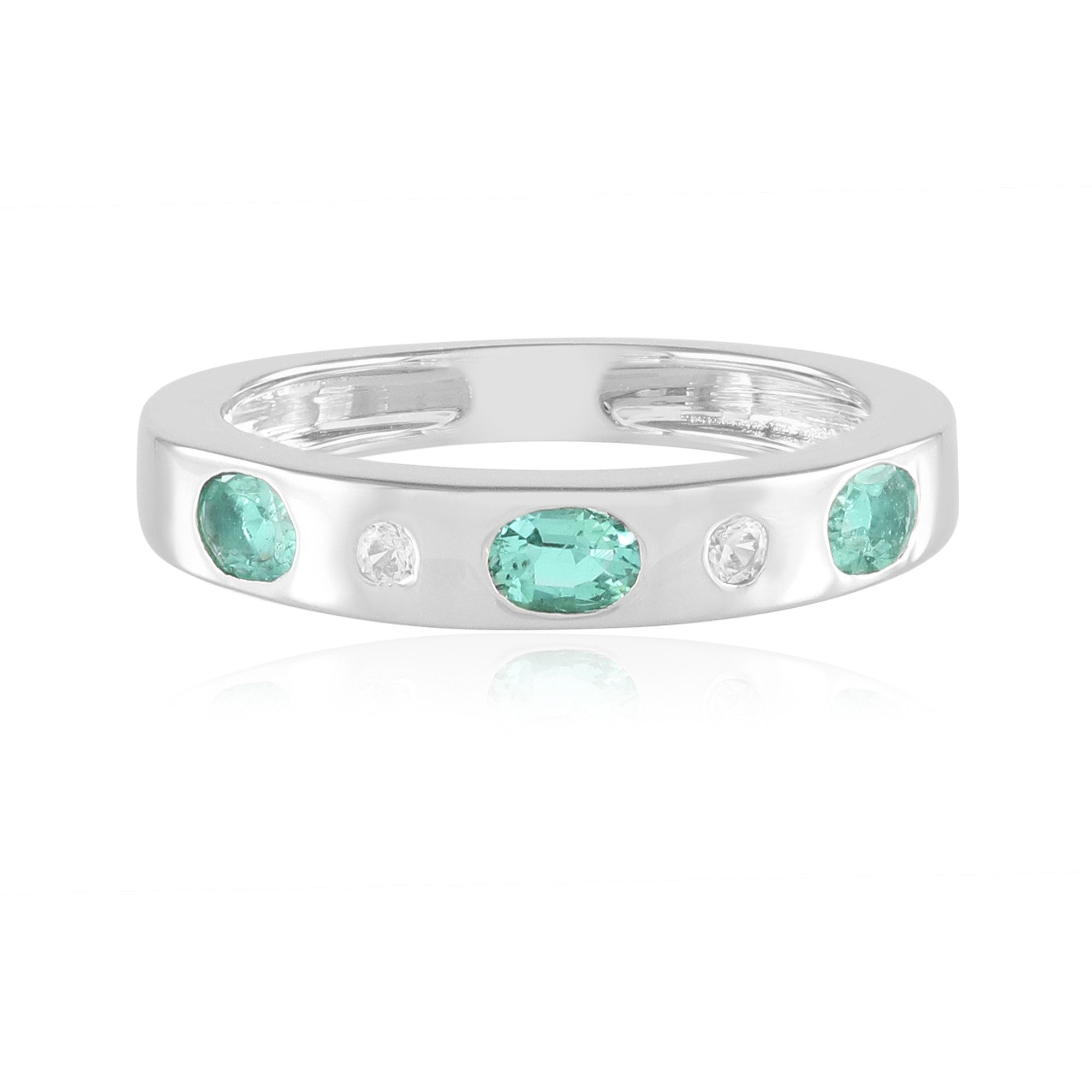 Silberring Cavill Ring Sterlingsilber 0,48 ct Smaragd Zirkon platinziert