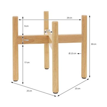 ML-DESIGN Blumenständer Pflanzenständer Blumentopfständer Blumenhocker Blumentopfhalter Deko, Braun Holz 25x25x30cm für Blumentöpfe bis 29cm robust