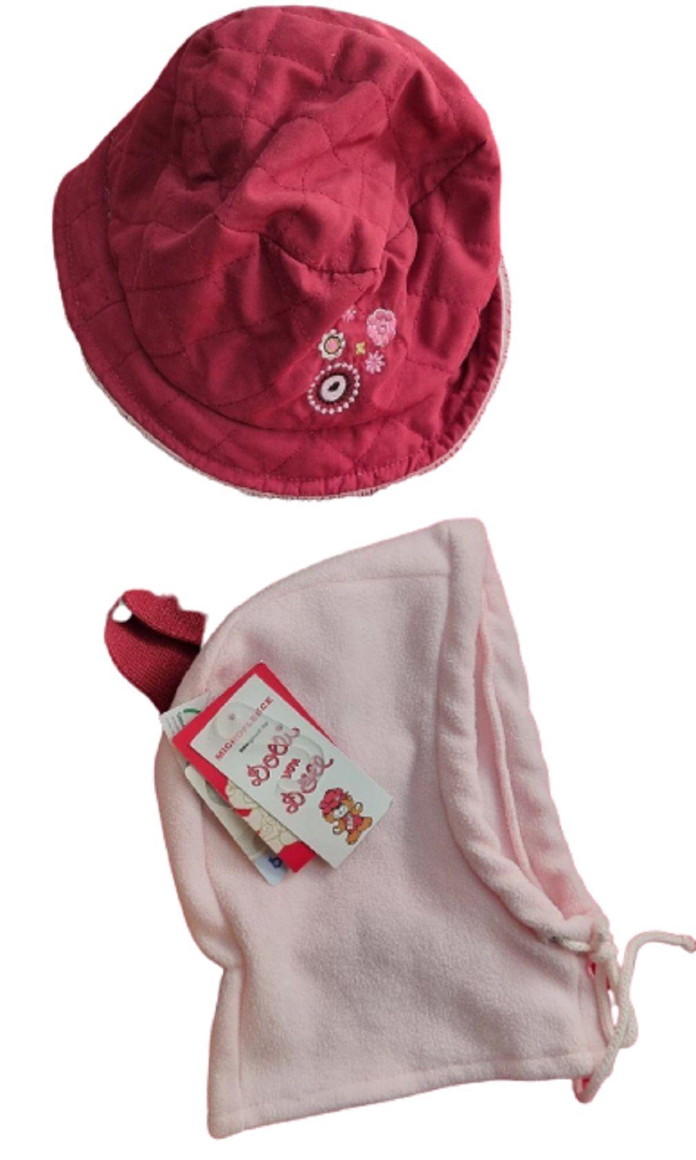 Bellezza Fleecemütze Wintermütze (Set 45 weinrot Größe 1x 9) - Mädchen 1x rosa