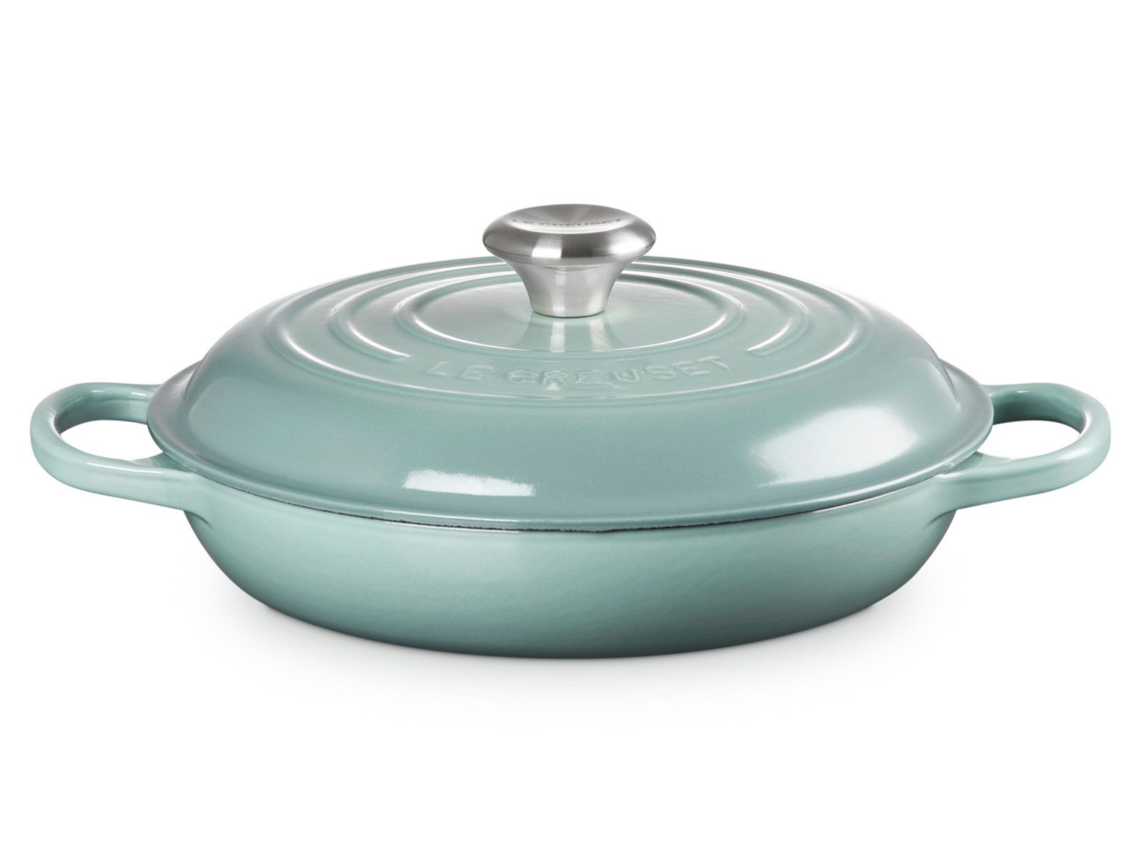 LE CREUSET Kochtopf Gourmet-Profitopf Signature sea salt 26cm, Emailliertes Gusseisen