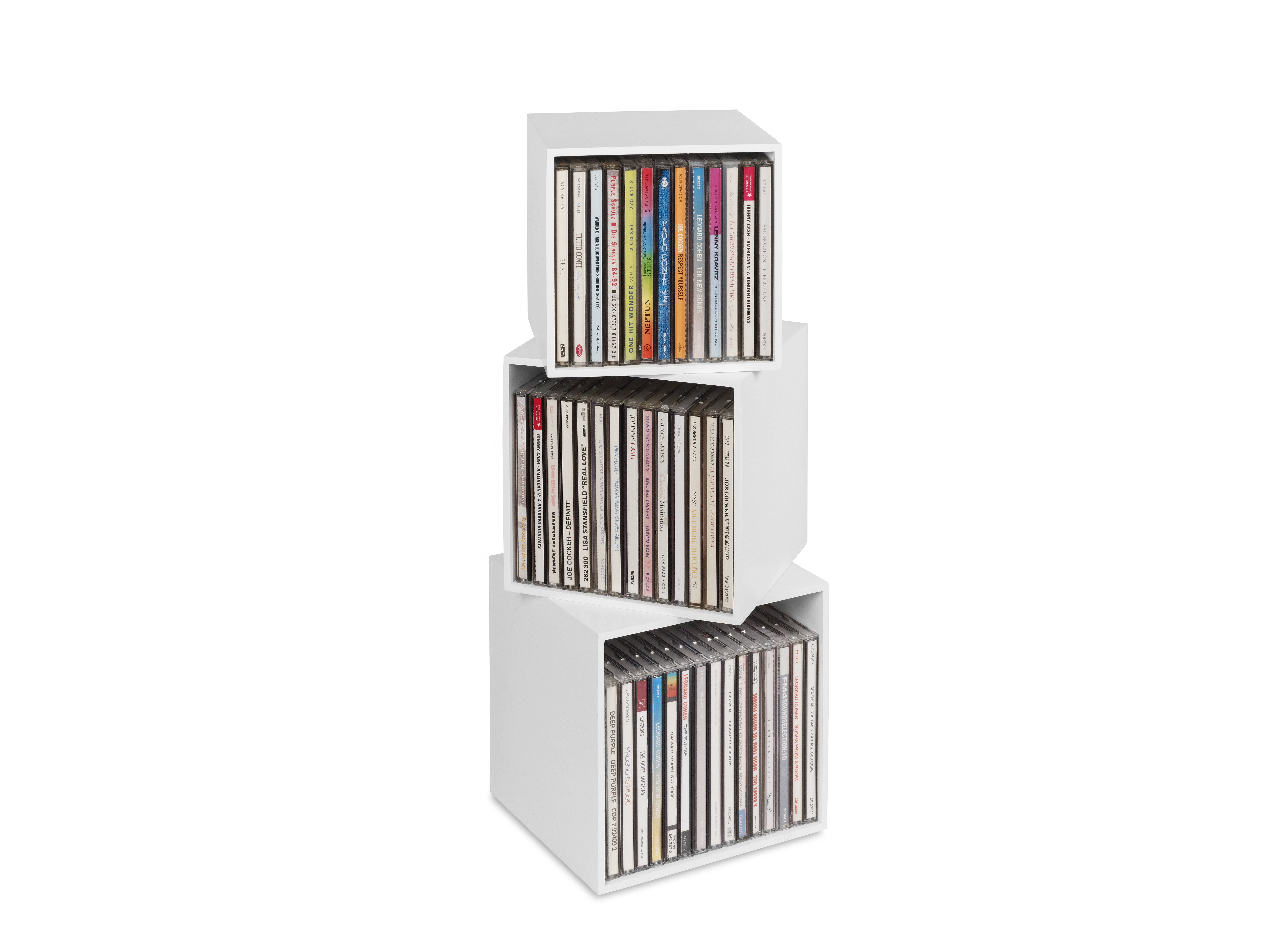 Cubix Aufbewahrungsbox cubixCDBoxenSet weiss, • 3 Aufbewahrungs