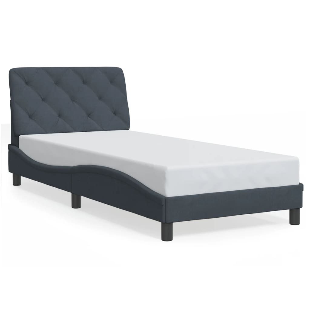 vidaXL Bett Bettgestell ohne Matratze Dunkelgrau 90x190 cm Samt günstig online kaufen