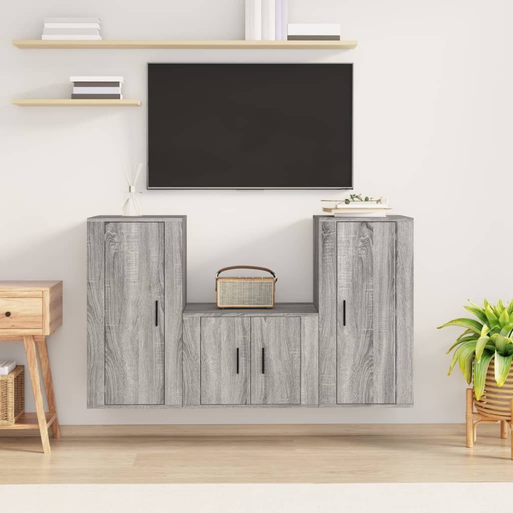 Neueste Artikel von furnicato TV-Schrank 3-tlg. TV-Schrank-Set Grau Sonoma Holzwerkstoff