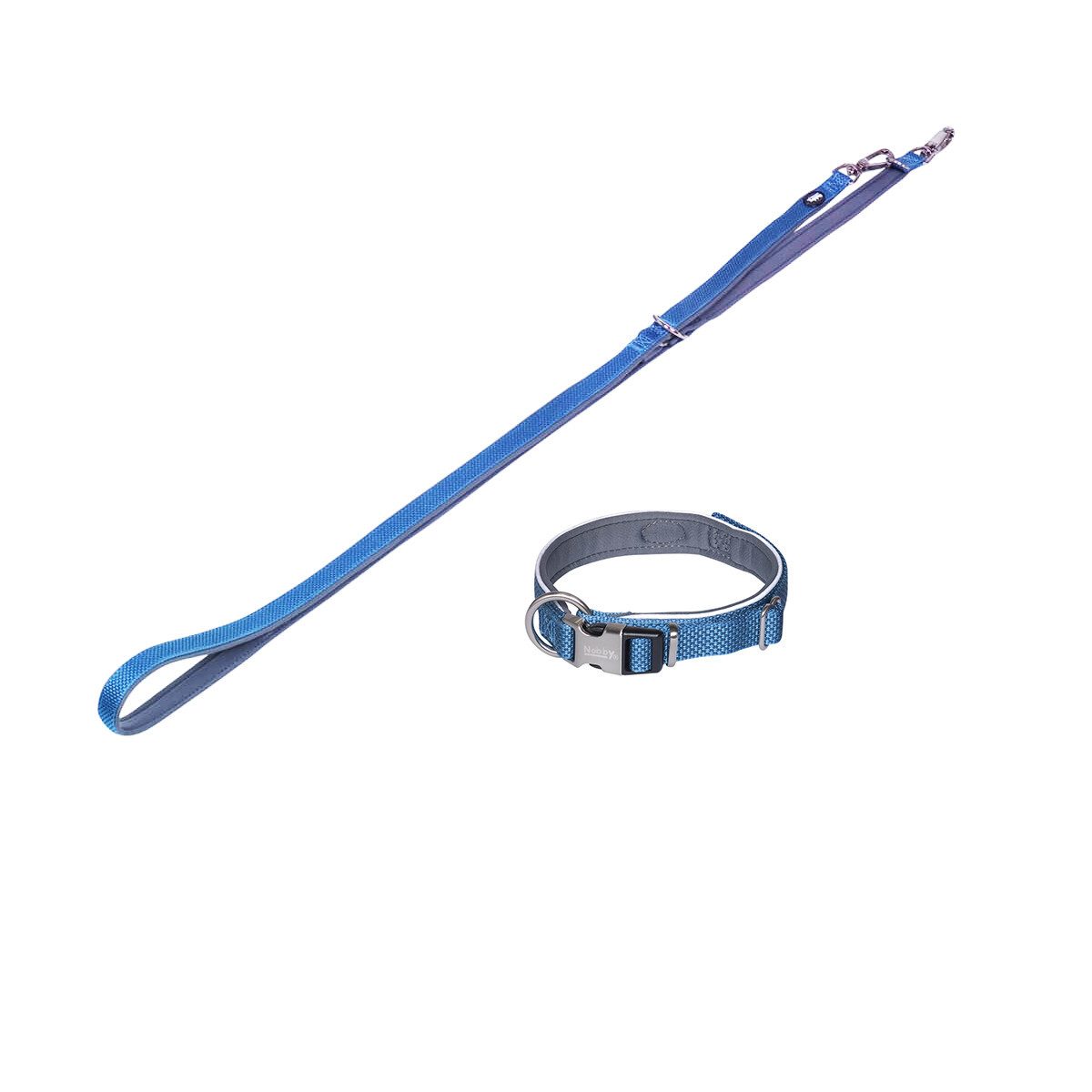 Nobby Hunde-Halsband Hundehalsband und Leine Set "Classic Preno Royal", blau, S-M