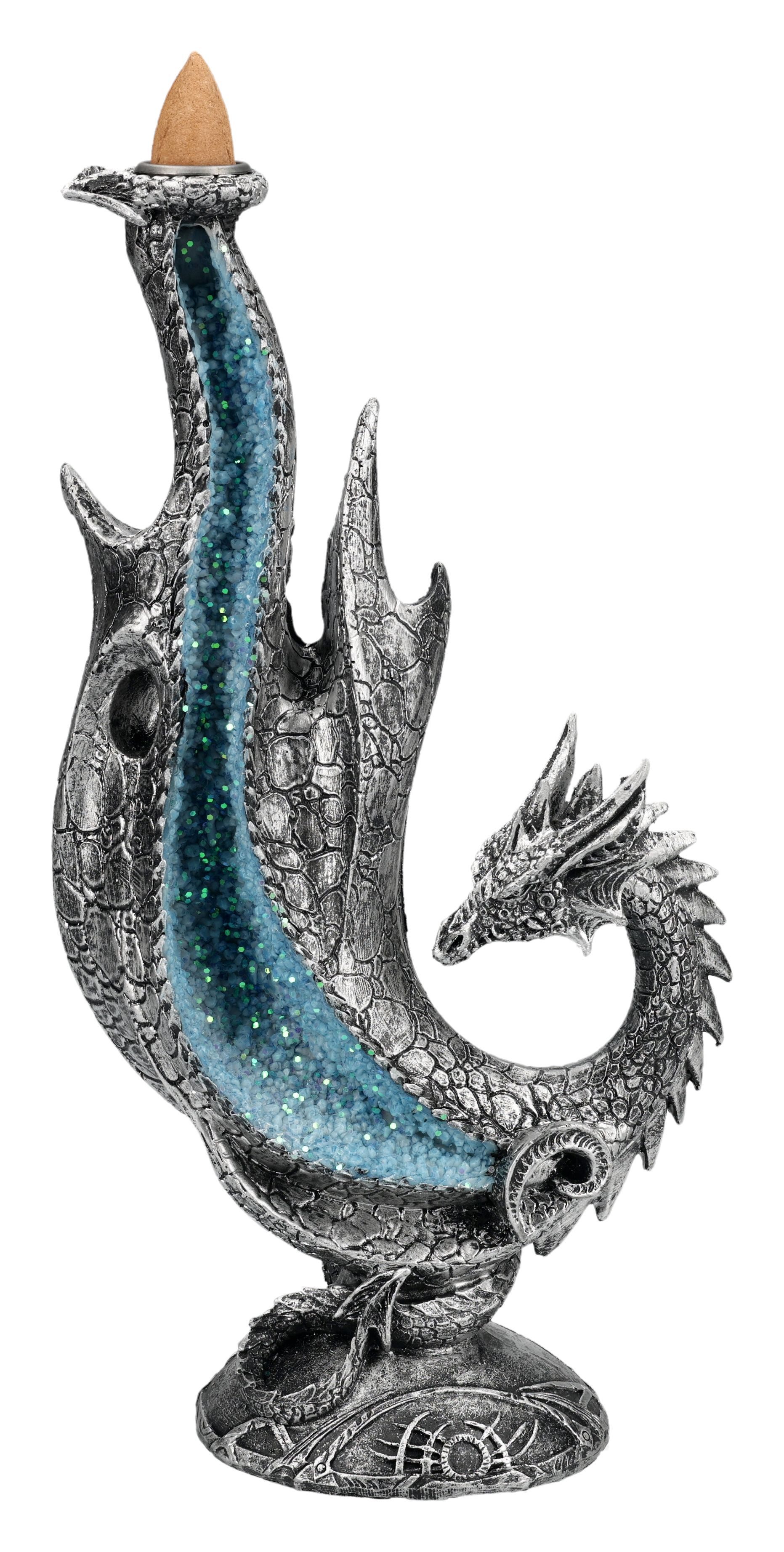 Figuren Shop GmbH Räuchermännchen Backflow Räucherhalter Drache – Mystische Figur Deko Statue 24 cm