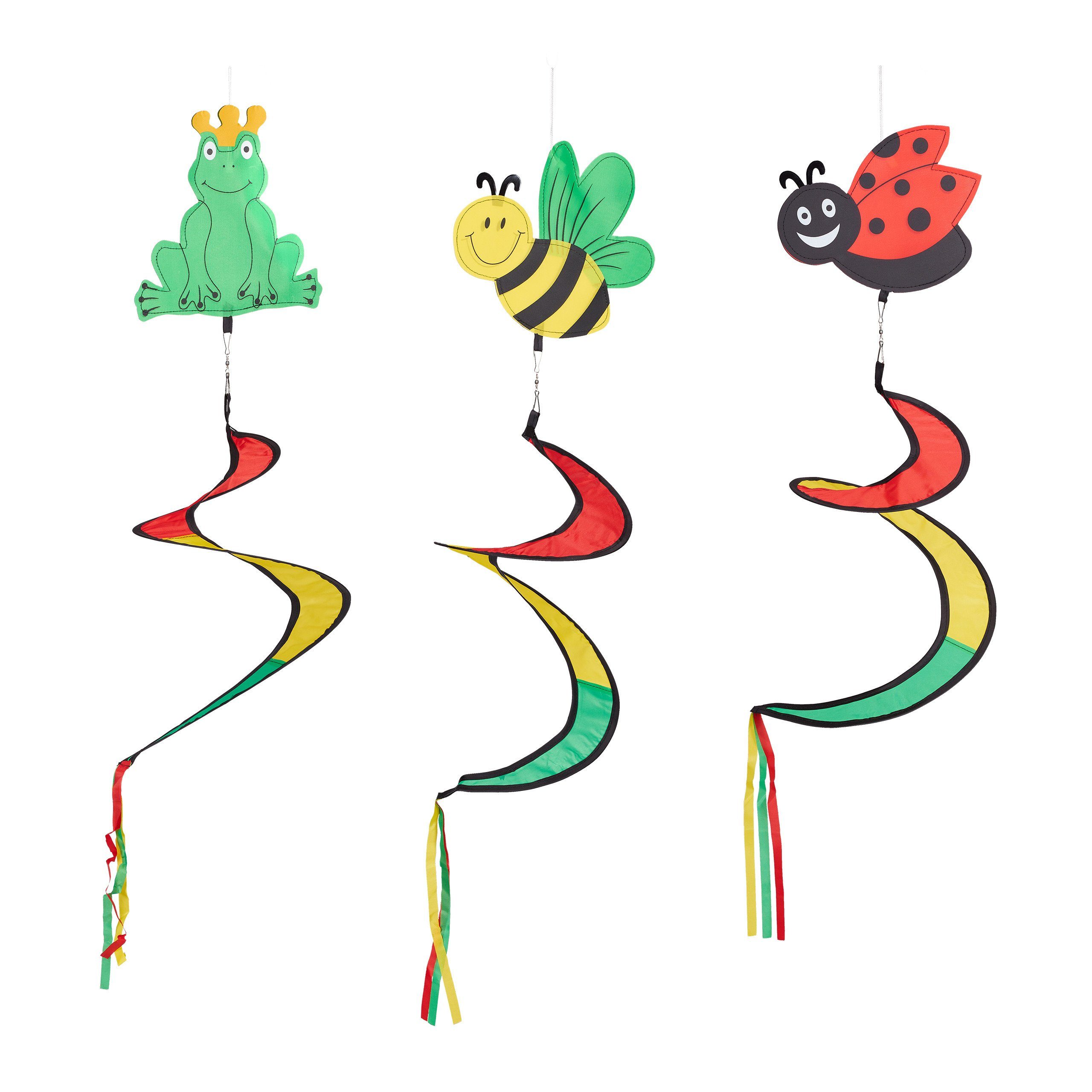 relaxdays Windspiel Spirale "Tiermotive" 3er Set (3 St)