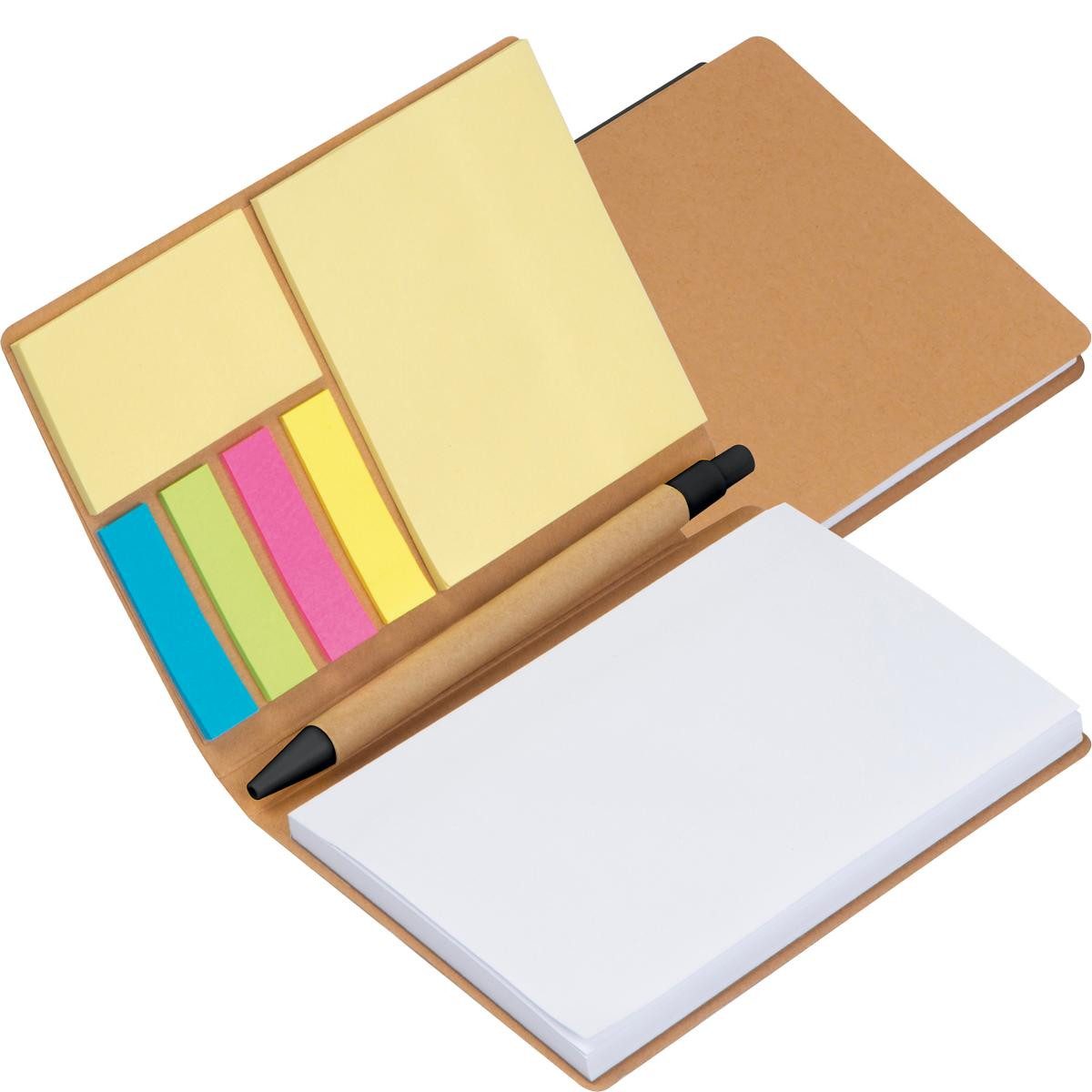 Macma Haftnotizblock Notizbuch mit Kugelschreiber und Haftnotizen