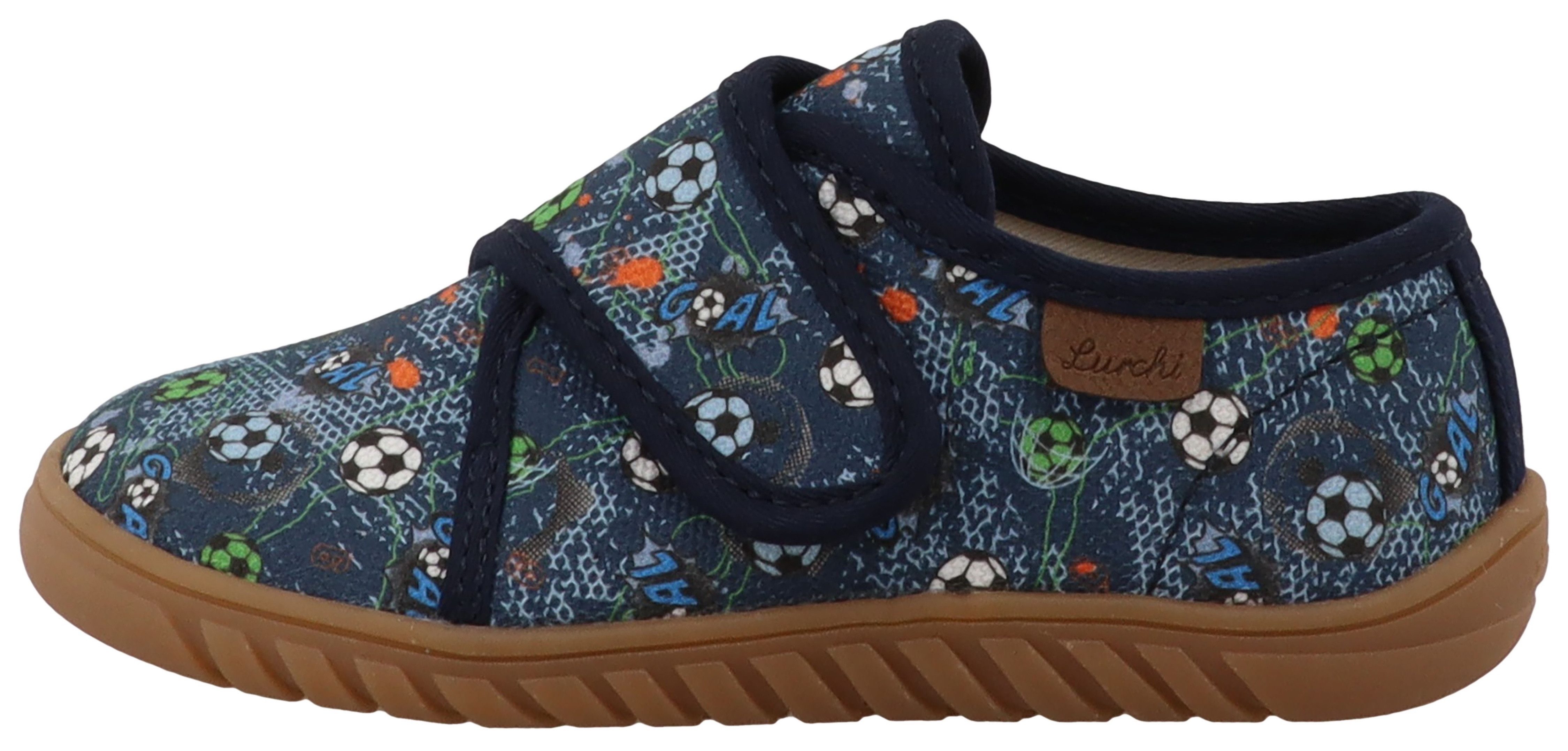 Lurchi Bibu 1 Barefoot Barfußschuh Hauschuh, mit buntem Fußball-Motiv, Größenschablone zum Download – Bild 4 von 5