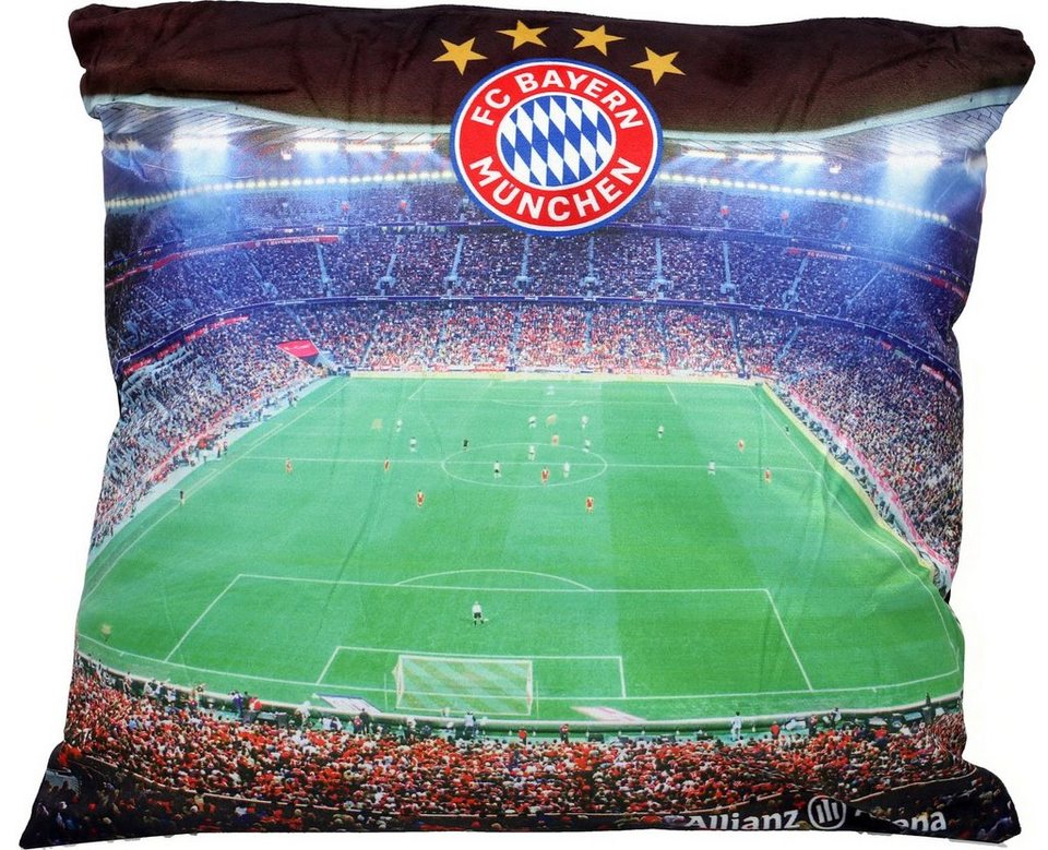 FC Bayern München Dekokissen LED Kissen Stadion 40 x 40 cm