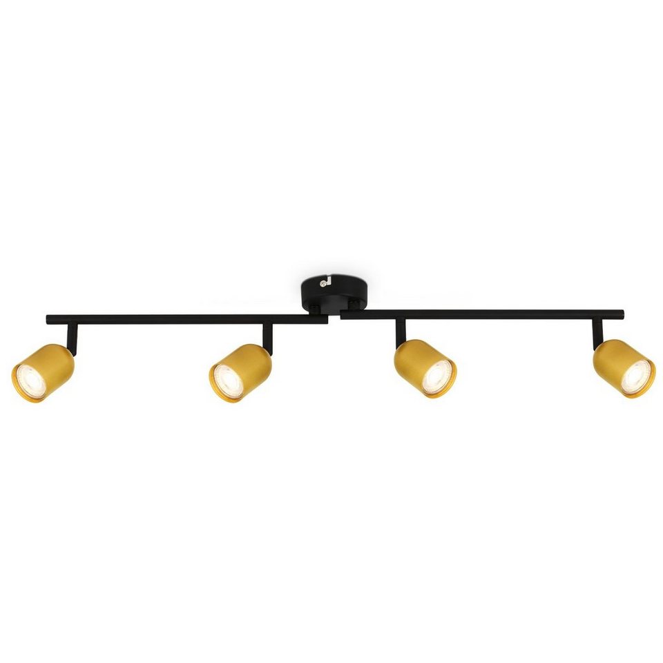 Briloner Leuchten Deckenspots 2145047, schwenkbar, ohne Leuchtmittel,  Deckenlampe, 70,5 x 8 x 11cm, Schwarz-Gold, max. 9W, GU10, Wohnzimmer