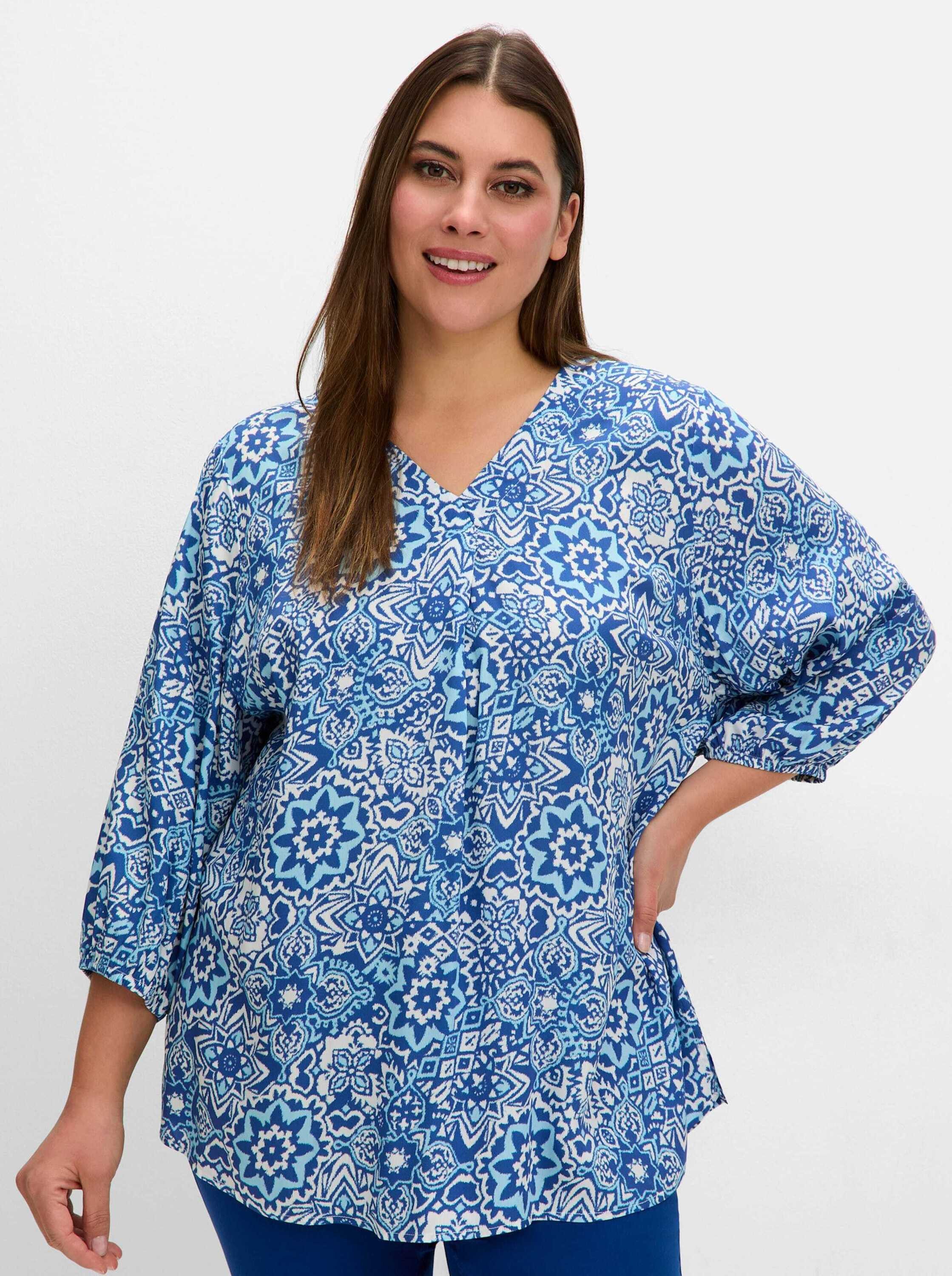 Sheego Klassische Bluse Tunika 3/4-Arm günstig online kaufen