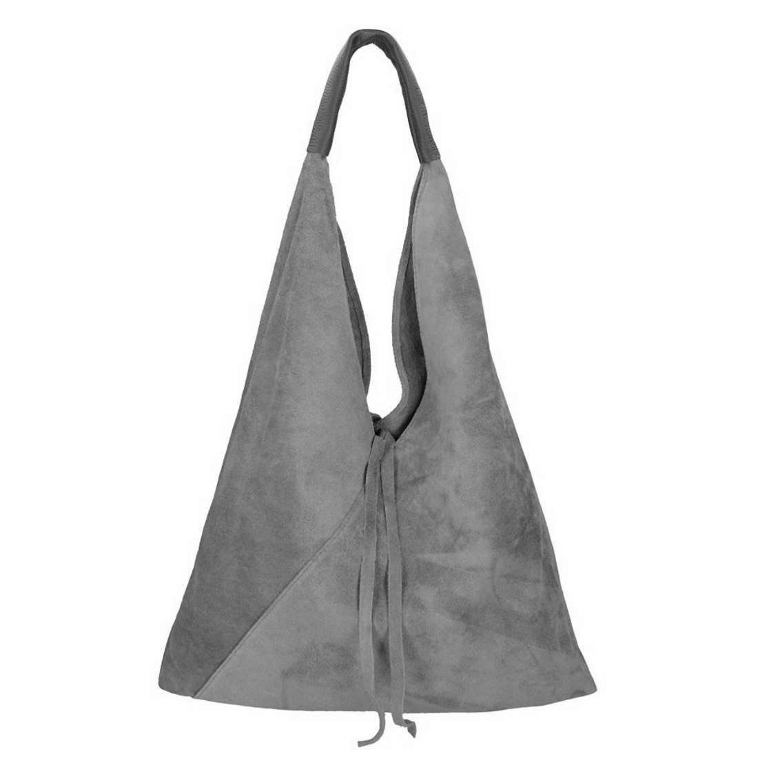 ITALYSHOP24 Schultertasche Made in Italy Damen XXL Leder Wildleder Tasche Shopper Umhängetasche, LEICHT SICHER & SMART unterm Arm tragbar MODERN & EDEL, CITY HOBO BAG
