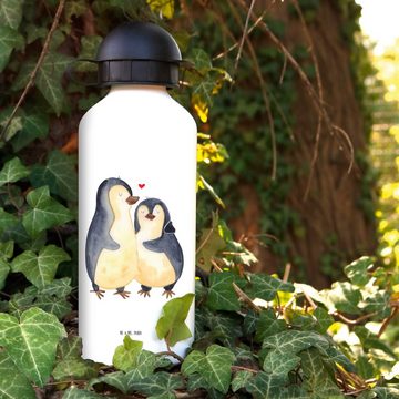 Mr. & Mrs. Panda Trinkflasche Pinguin umarmen - Weiß - Geschenk, Flasche, Hochzeitsgeschenk, Mädche, Leicht zu öffnen