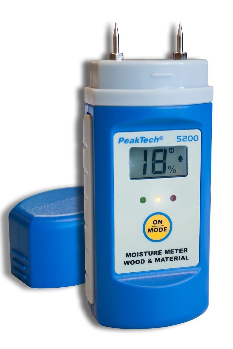 Pin und PeakTech Materialfeuchtemessgerät ~ 5200: (1-St) PeakTech 2 Feuchtigkeitsmesser Holz- Stech-Sensor,