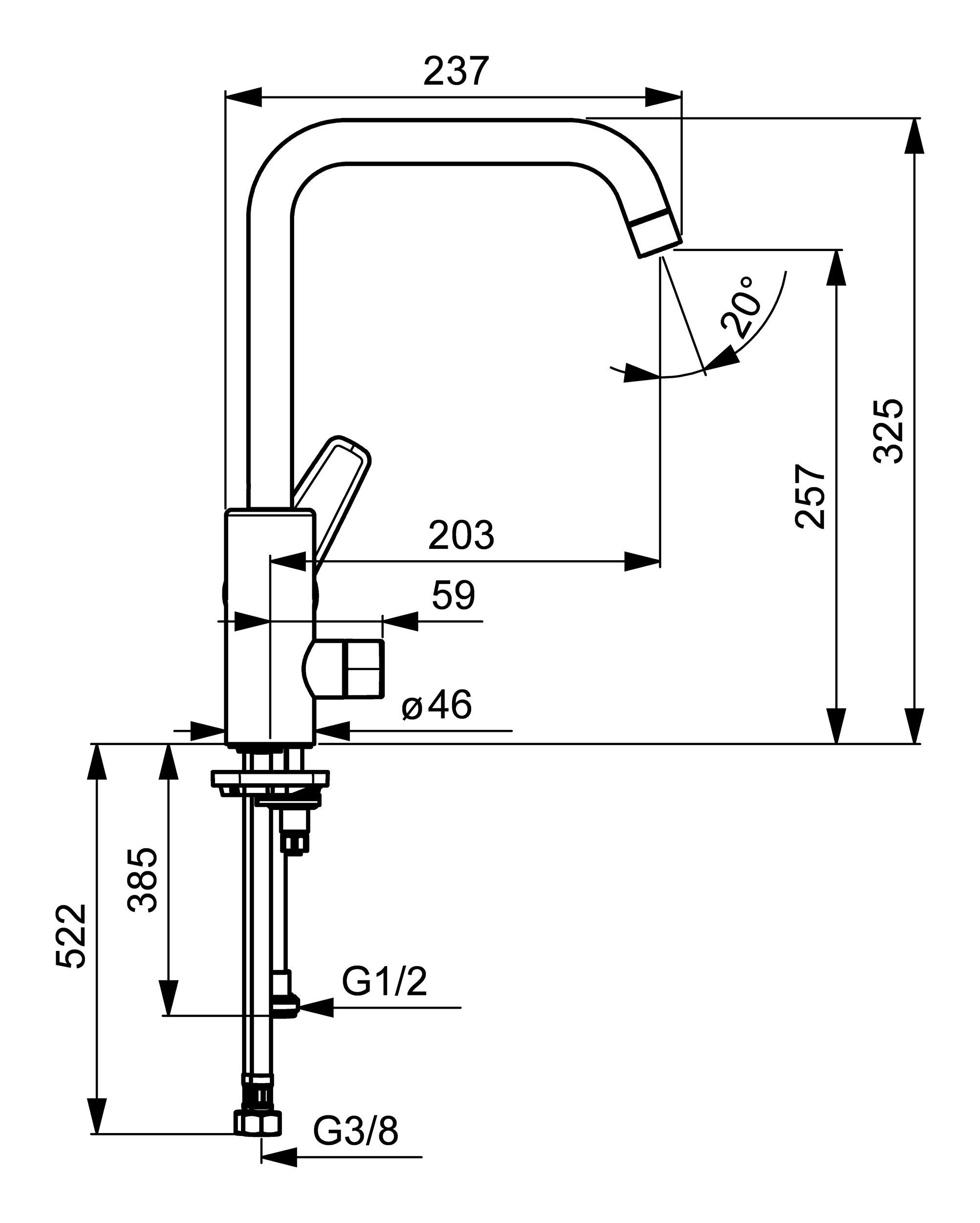 Thumbnail - HANSA Küchenarmatur Hansapolo Mit Spülmaschinenventil Ausladung 203 mm