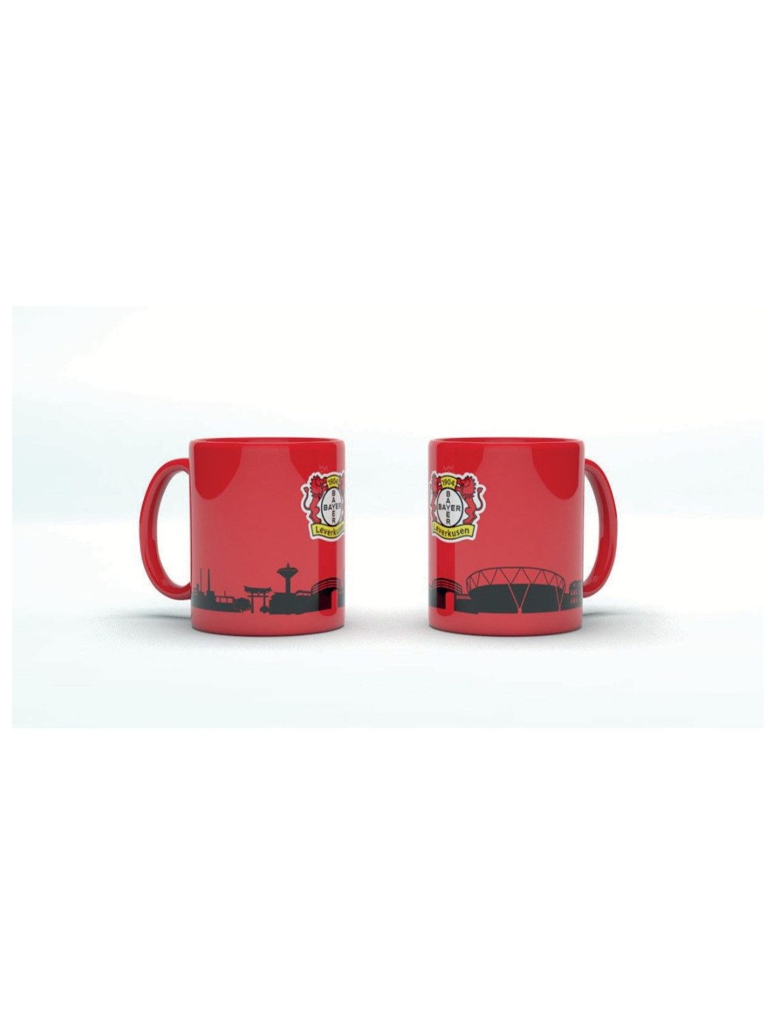 Bayer 04 Leverkusen Becher Bayer 04 Leverkusen Tasse rot Skyline schwarz, Keramik