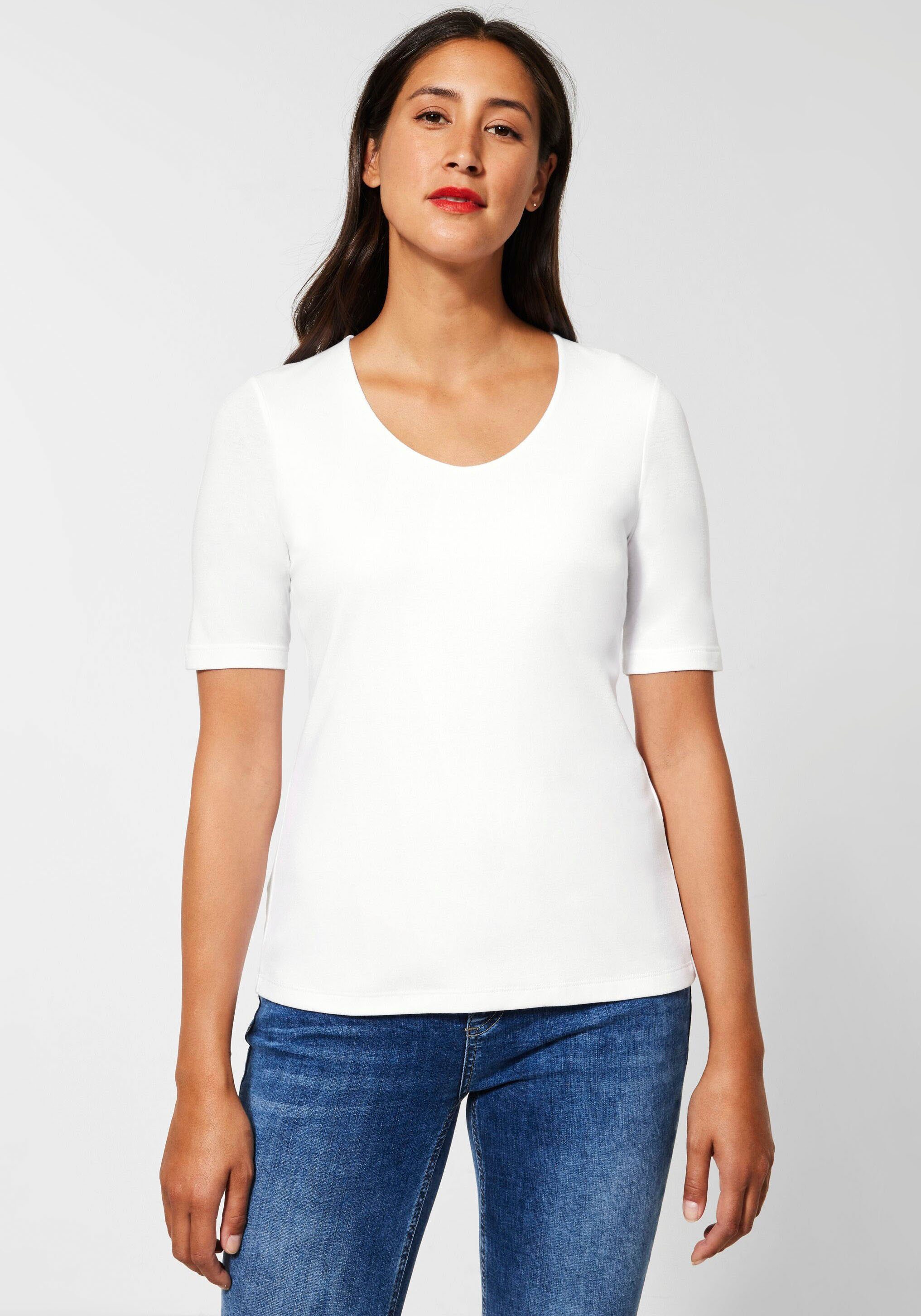 im T-Shirt Basic White Style ONE STREET