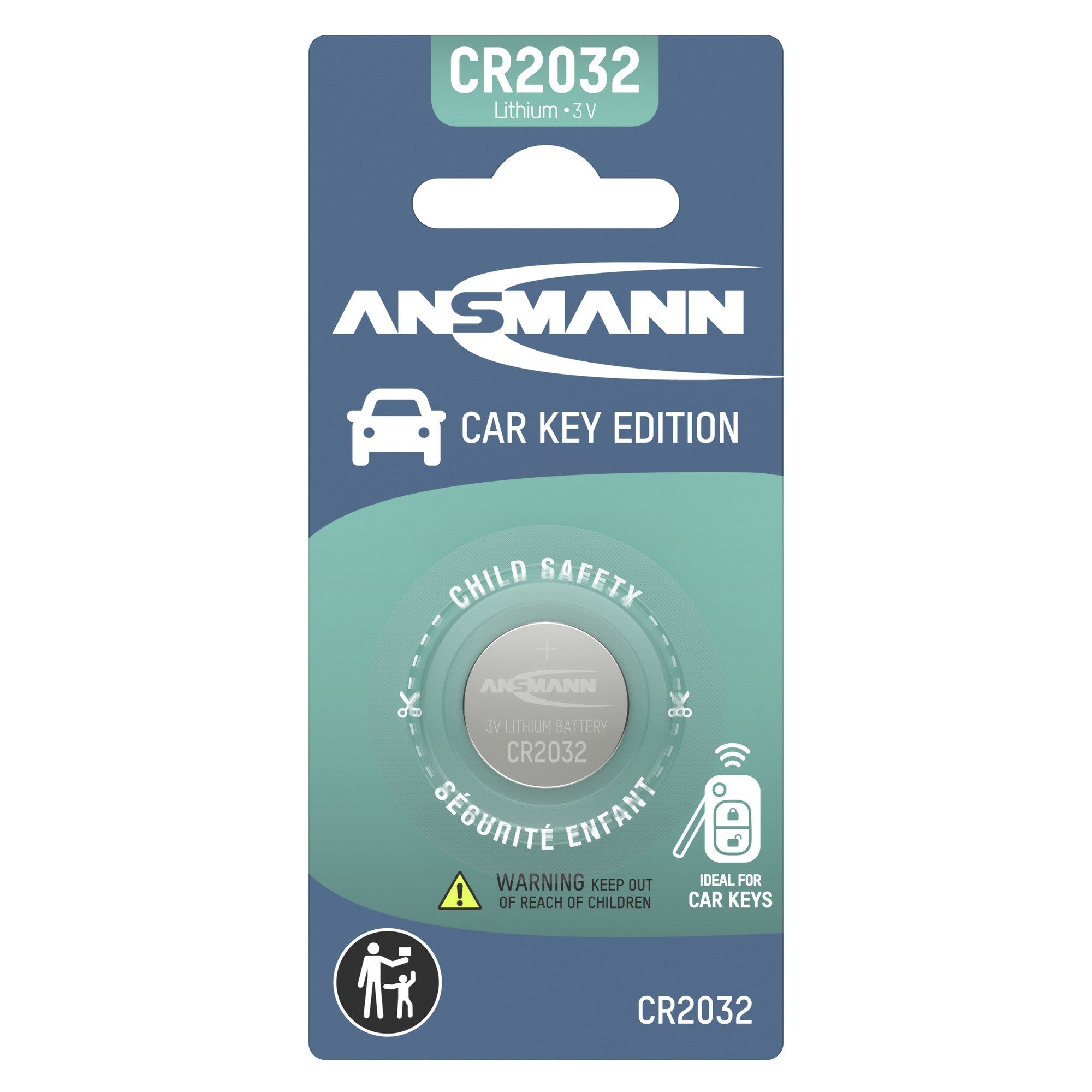 ANSMANN AG CR2032 Lithium Knopfzelle Batterie für Autoschlüssel Funkschlüssel Knopfzelle