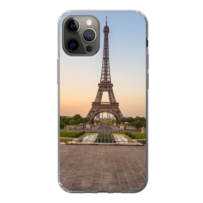 MuchoWow Handyhülle Paris - Eiffelturm - Sonnenaufgang Handyhülle Apple iPhone 12 Pro Smartphone-Bumper Print Handy