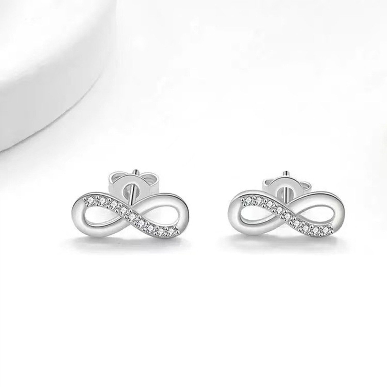 MOPUEA Schmuckset Schmuckset Damen 4-teilig Unendlichkeits Symbol mit Zirkonia (Schmuckset, Halskette, Armband, Ring und Ohrstecker im Set), 4-teilig, Zirkonia, – Bild 3 von 5