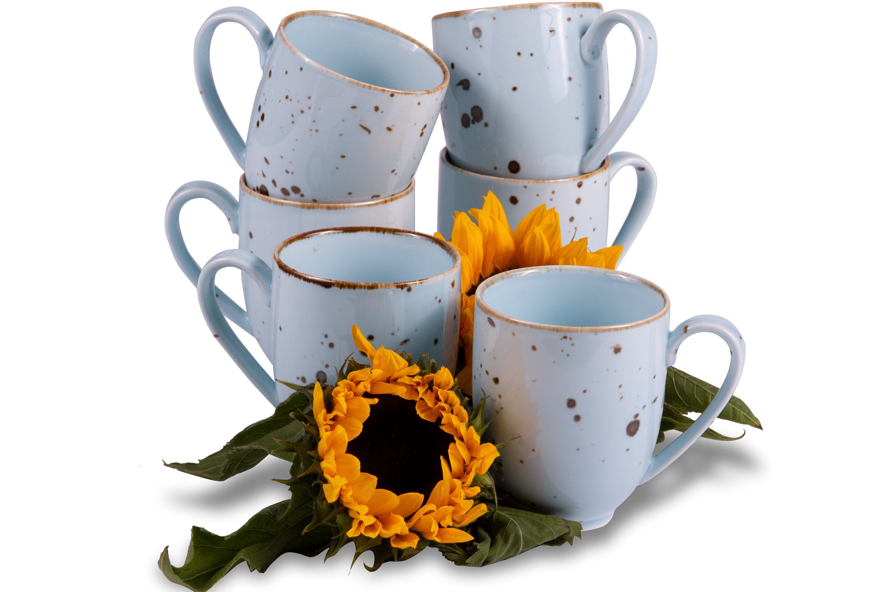 KONSIMO® Кружки ALUMINA Кружки-Set 6 Personen 6-tlg, Porzellan, 400ml, spülmaschinengeeignet, mikrowellenfest