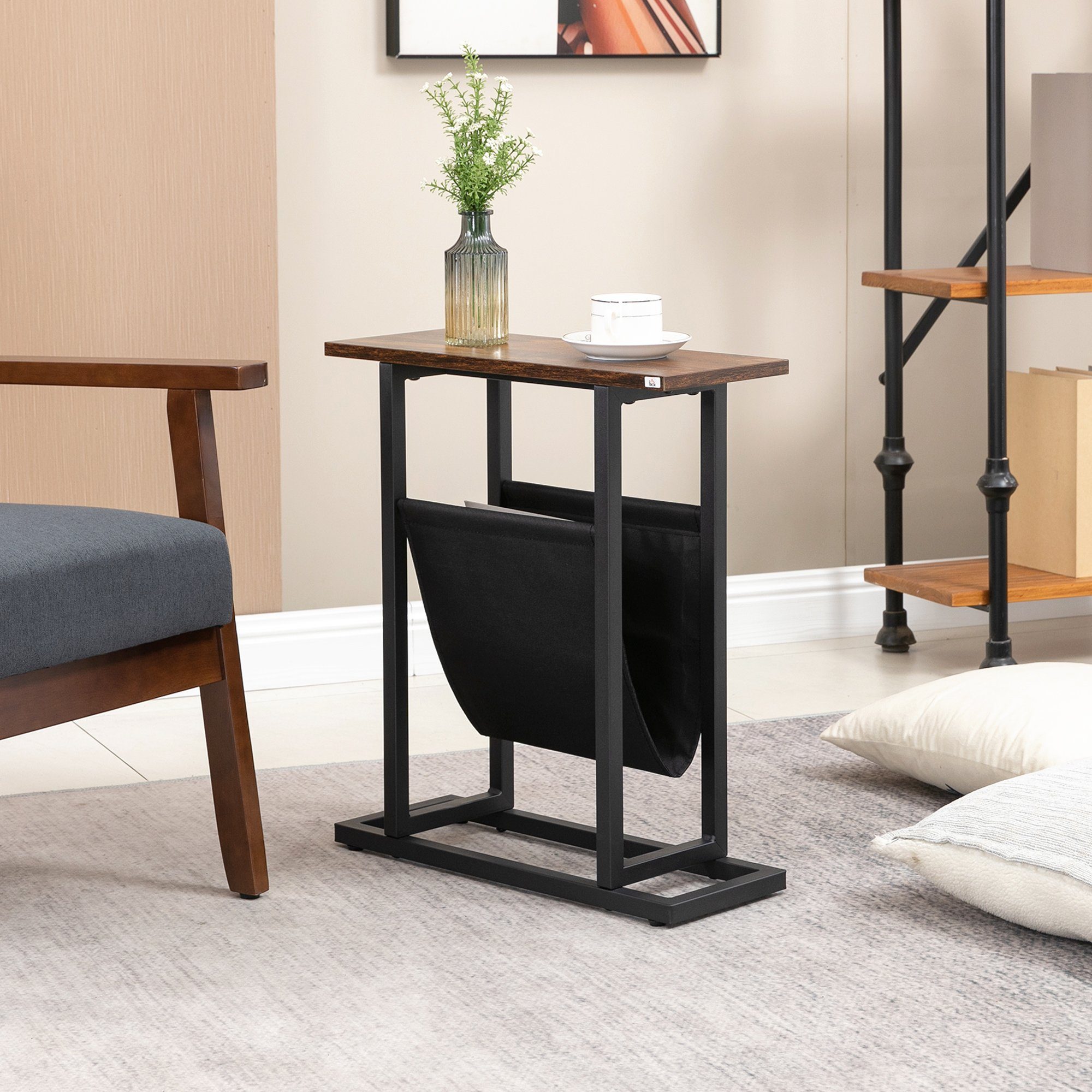 HOMCOM Beistelltisch Sofatisch mit Stahlrahmen (Kaffeetisch, günstig online kaufen