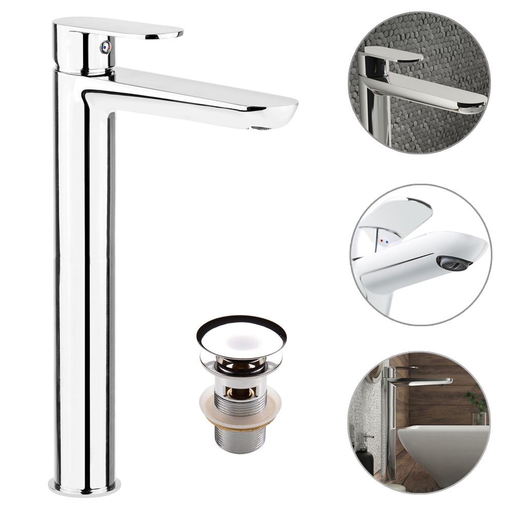 Lomadox Waschtischarmatur ALPINIA-30 verchromt, Waschtischarmatur inkl. Kli günstig online kaufen