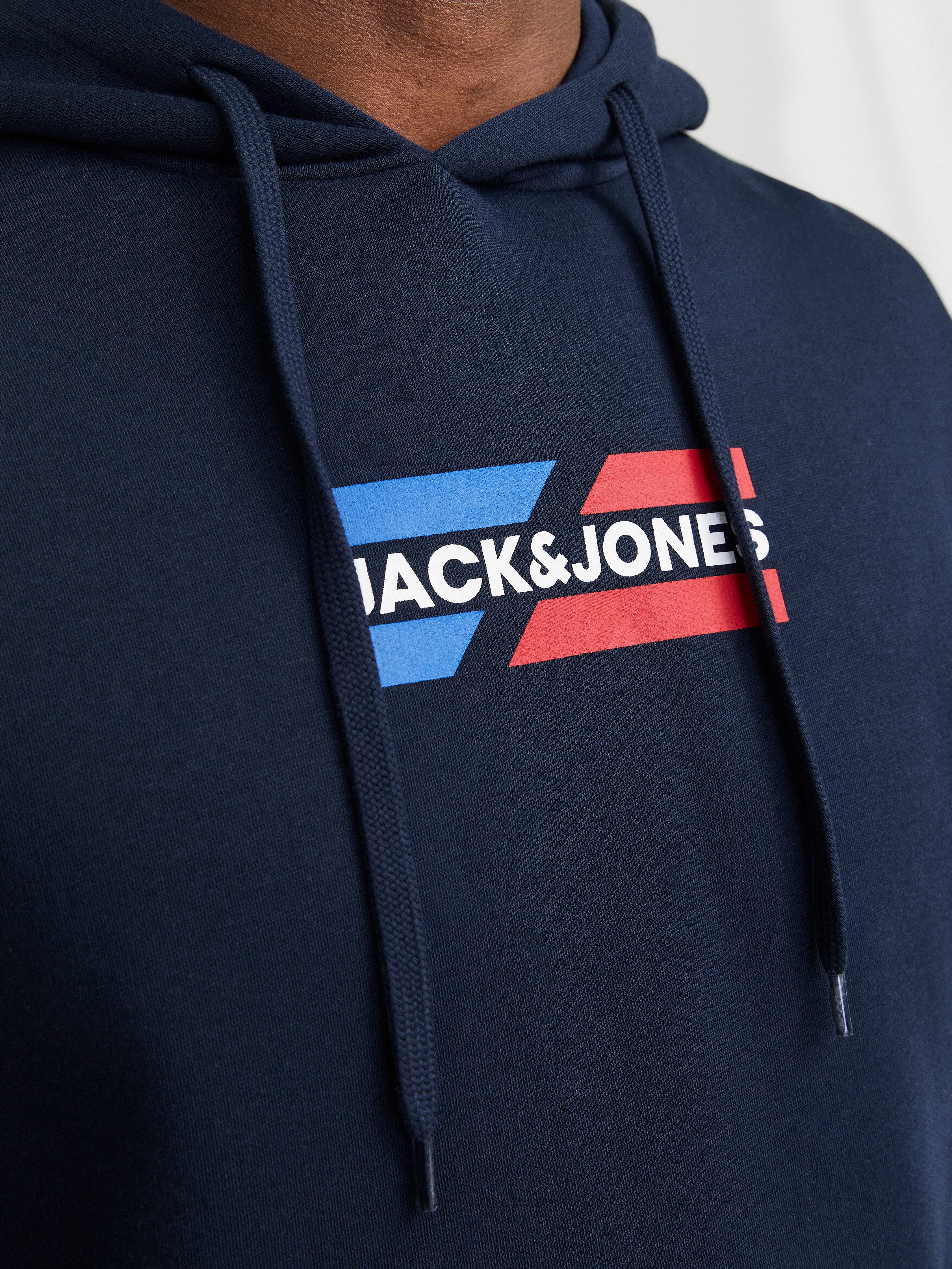 Jack & Jones Kapuzensweatshirt JJECORP GRAPHIC SWEAT HOOD NOOS mit Logo Print