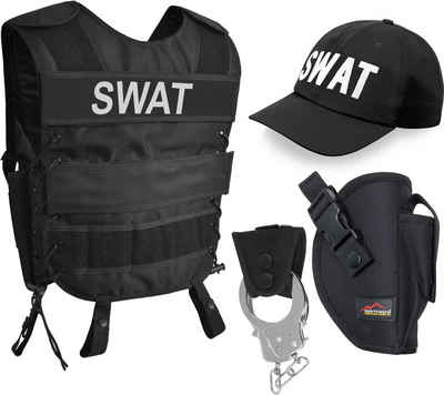 normani Polizei-Kostüm, Karnevalkostüm Kostüm Security Weste inkl. Holster, Handschellen und Mütze