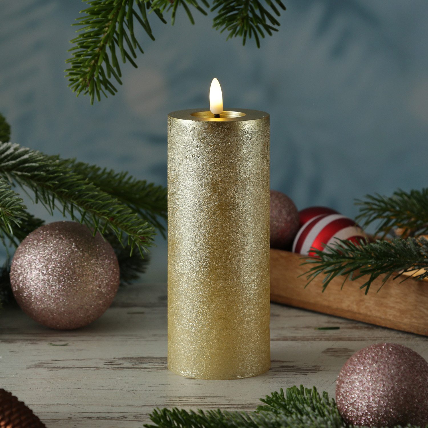 MARELIDA LED-Kerze LINA Rustik Optik Echtwachskerze günstig online kaufen