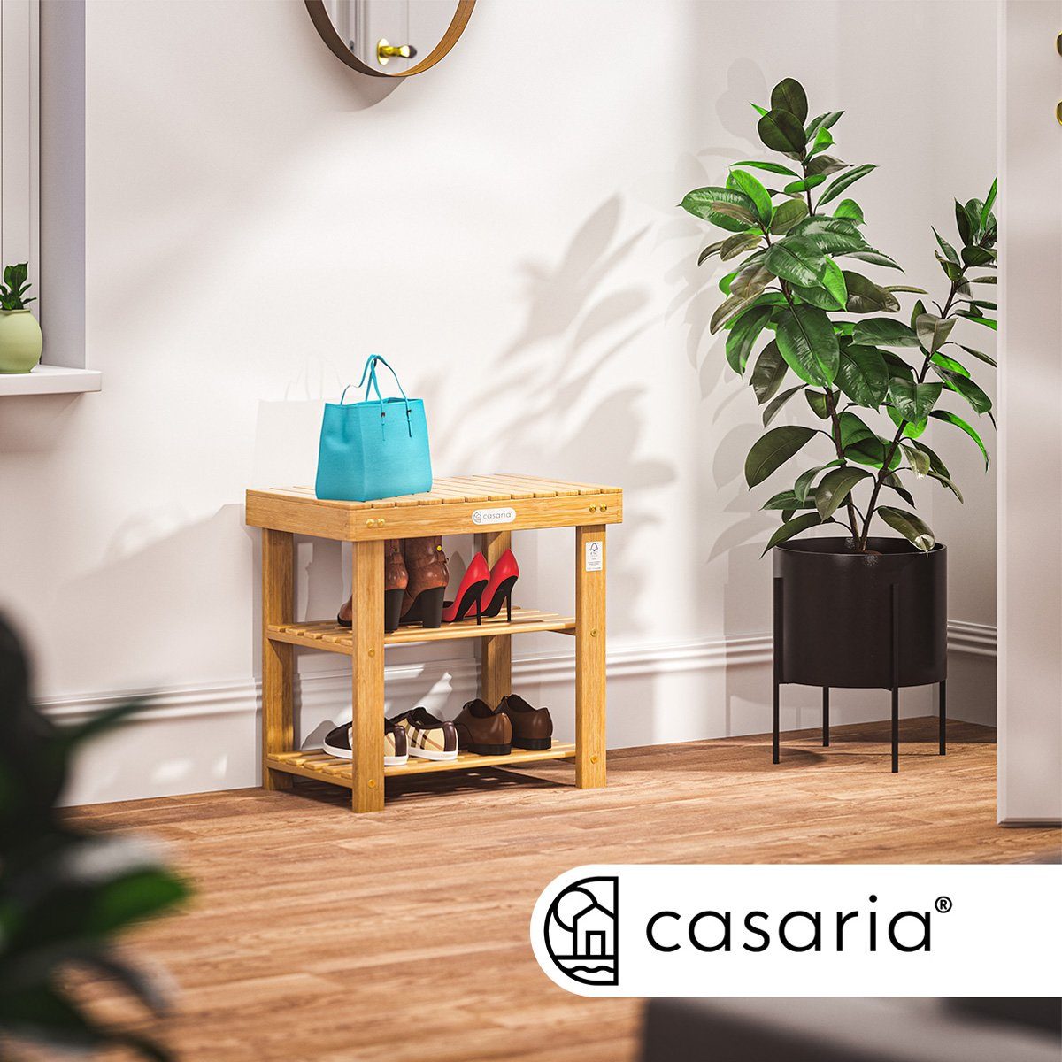 Casaria Schuhbank (1-St), mit Sitzfläche 50x46x33cm 160kg Belastbarkeit 3 E günstig online kaufen