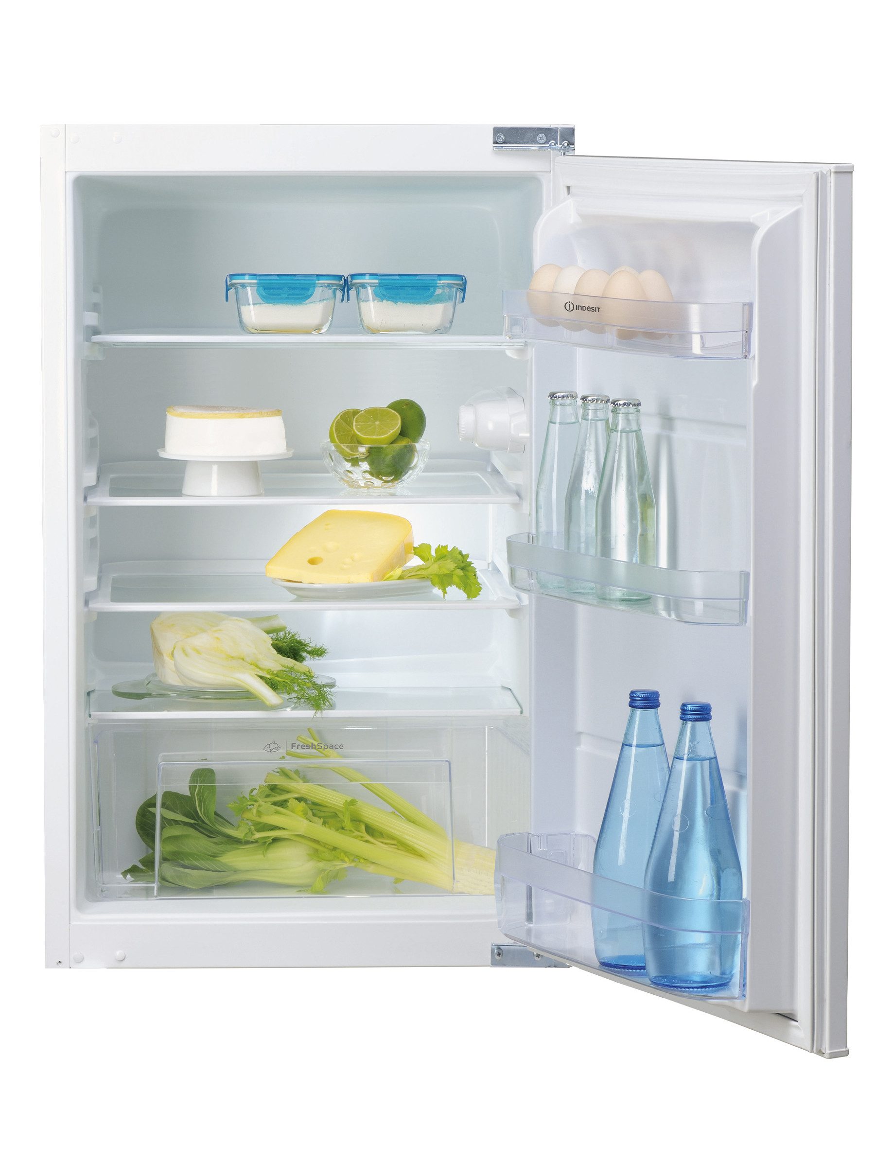 Indesit Einbaukühlschrank Vollraum IBC 9AC11R, 87,5 cm hoch, 54,4 cm breit, Eingebaut, Glas Ablagen, Kabellänge 200 cm, 134 l Volumen