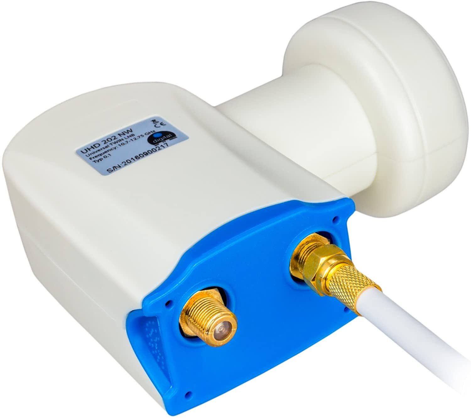 HB-DIGITAL hb-digital LNB Twin UHD 202 NW für 2 Teilnehmer Universal-Single-LNB (für 2 Teilnehmer, Die vergoldeten F-Anschlüsse für noch bessere Signalübertragung)