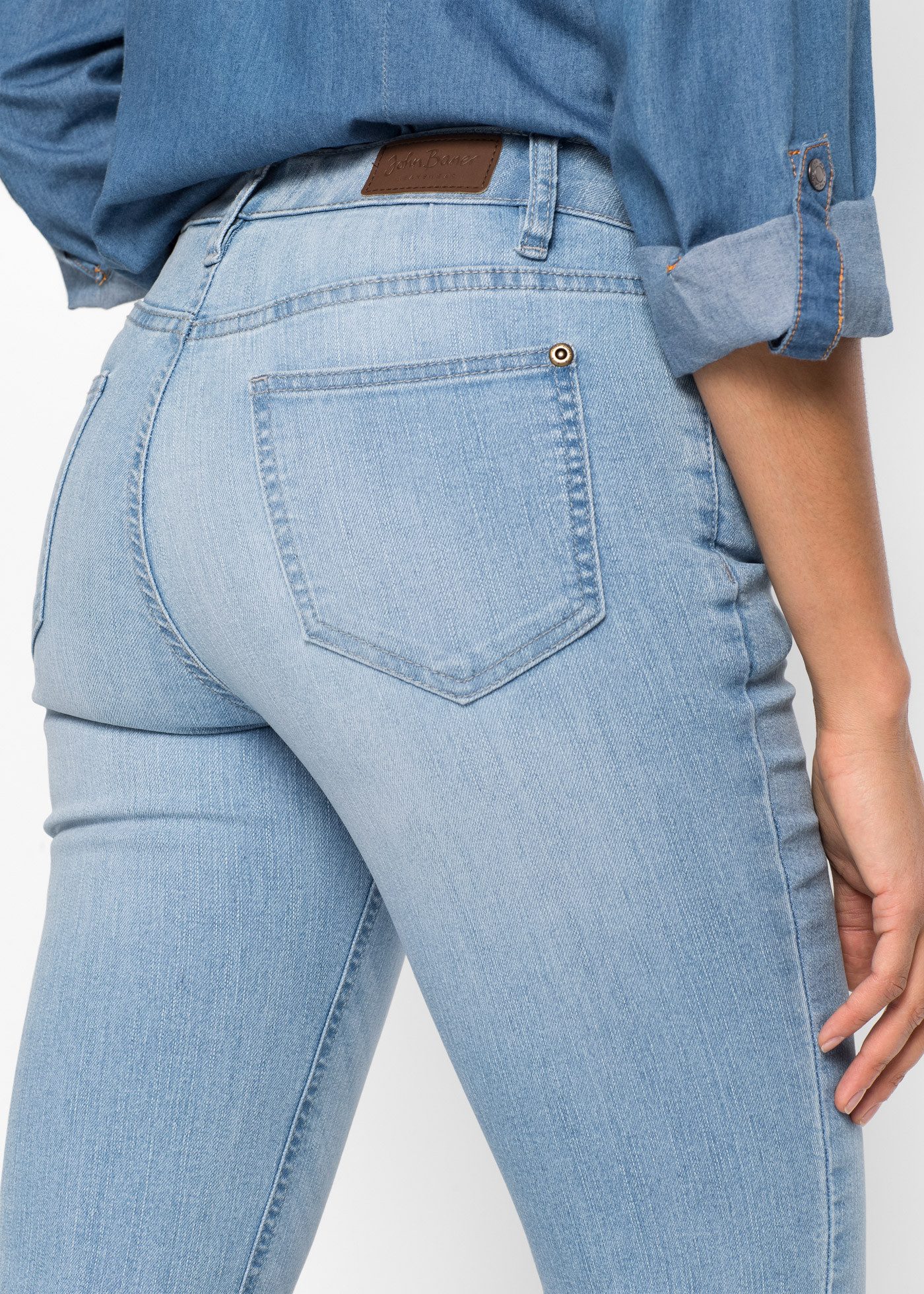 bonprix Bootcut-Jeans Slim Fit Passform, aus Baumwollmischung mit Stretch-Anteil