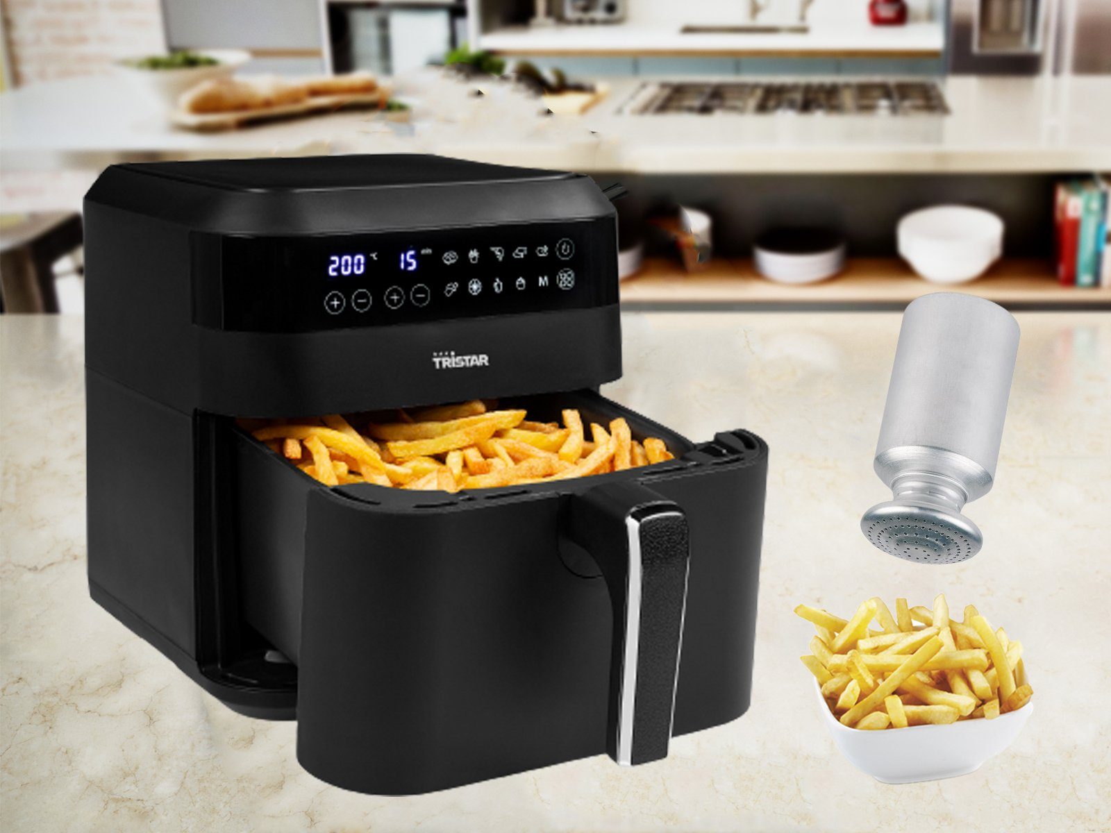 Tristar Heißluftfritteuse, 1700 W, Große XXL 6Ltr Luftfritteuse Fritöse Pommes fettarm frittieren ohne Öl