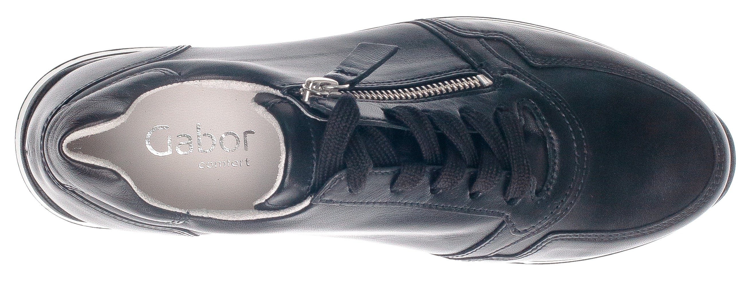 Keilsneaker Schaftrand, mit Gabor Turin schwarz Komfortweite gepolstertem H