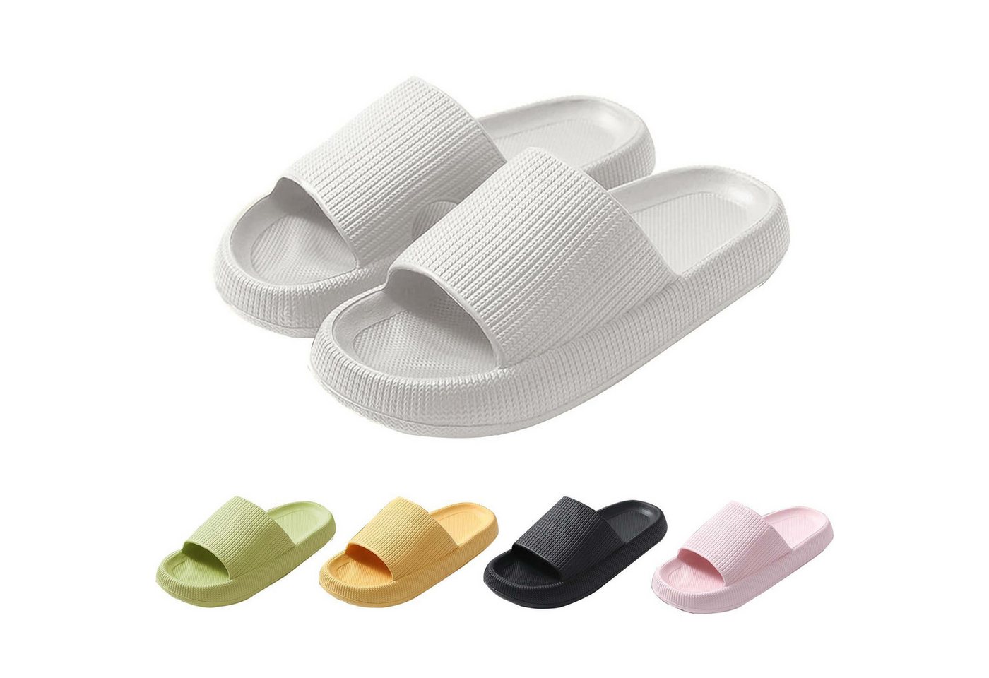 Mutig Badeschuhe Herren Damen,Original EVA Badeschlappen,weich & bequem Hüttenschuhe (Besonders weiches Material mit rutschfester Sohle,Bequem zu tragen, Wolkenweiches Tragegefühl,Slippers für Badezimmer,Perfekte Wahl) Hüttenschuhe Damen Herren Duschpanto