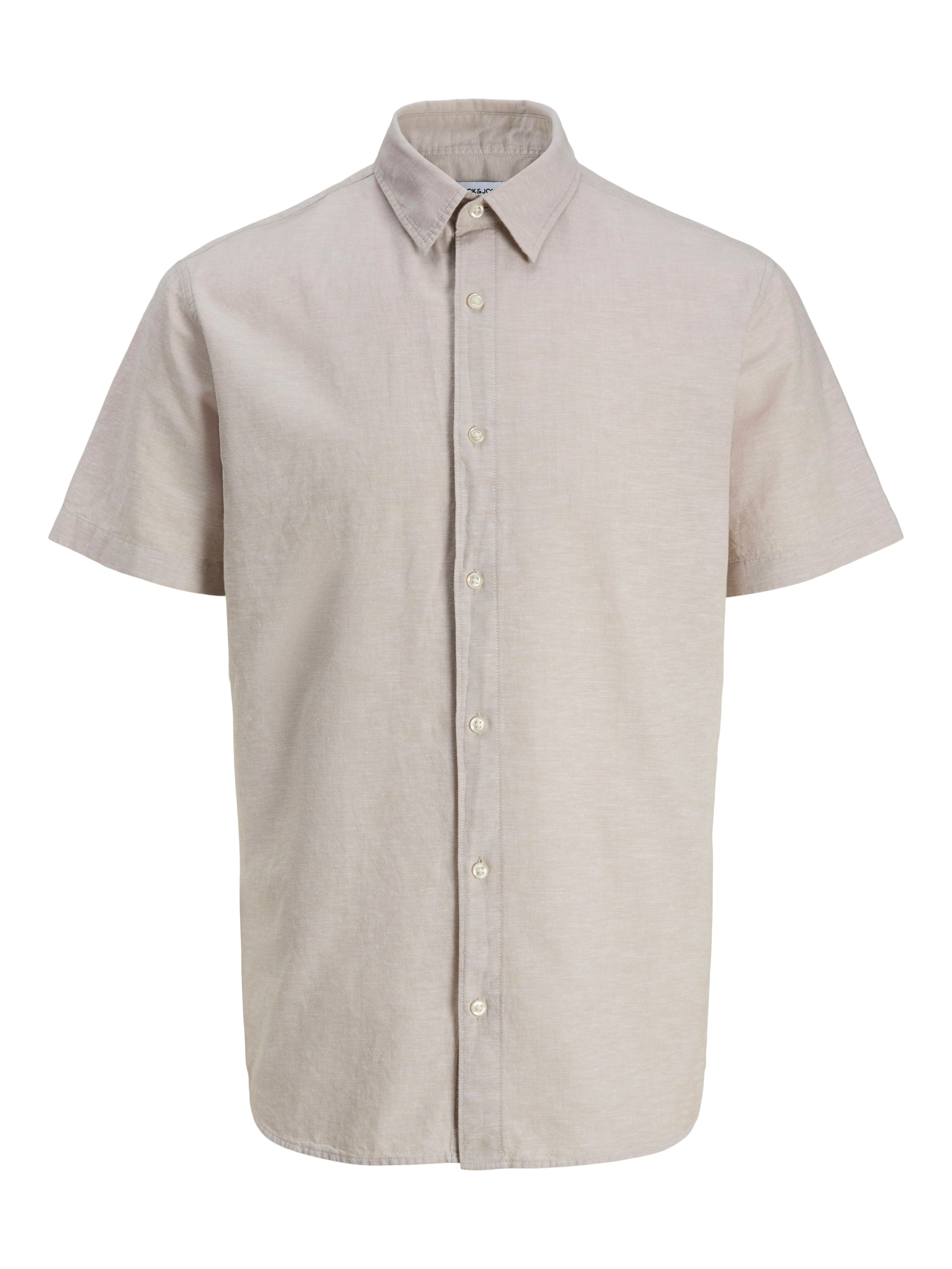 Jack & Jones PlusSize Kurzarmhemd JJEBREEZE LINEN BLEND SHIRT S/S SN PLS mit Leinen, regular fit