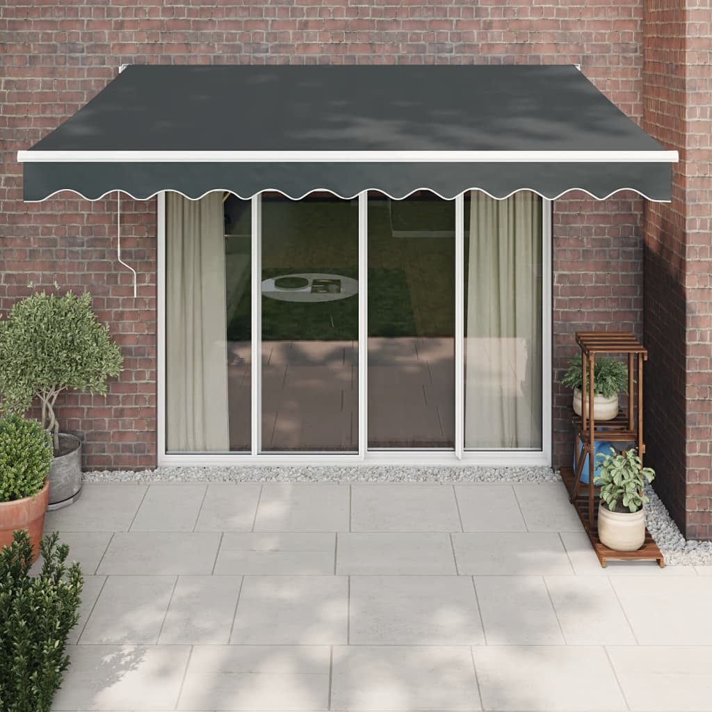vidaXL Markise 3 x 25 m Gelenkarmmarkise Anthrazit 3x2,5 m Stoff und Aluminium Terras